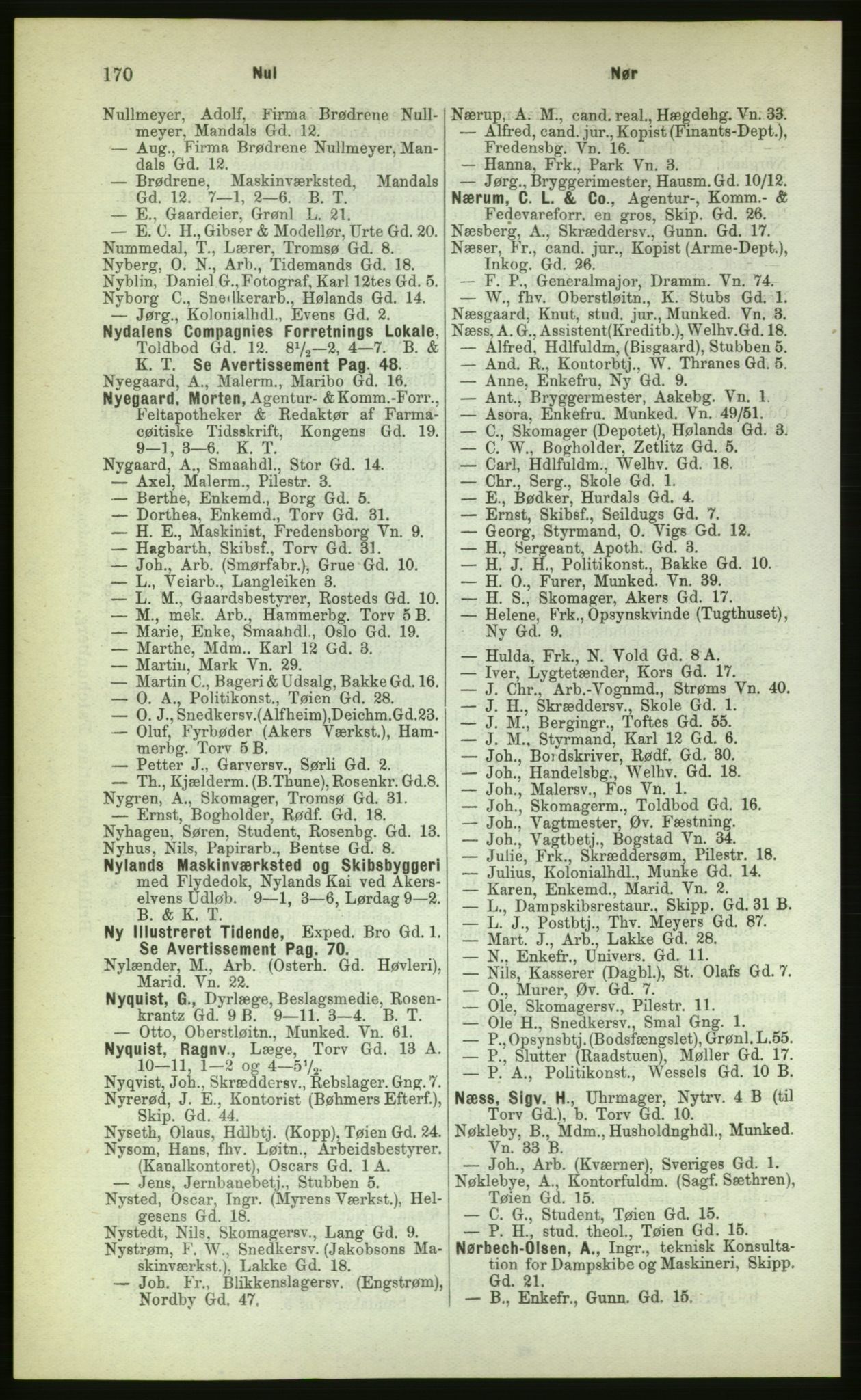 Kristiania/Oslo adressebok, PUBL/-, 1883, p. 170