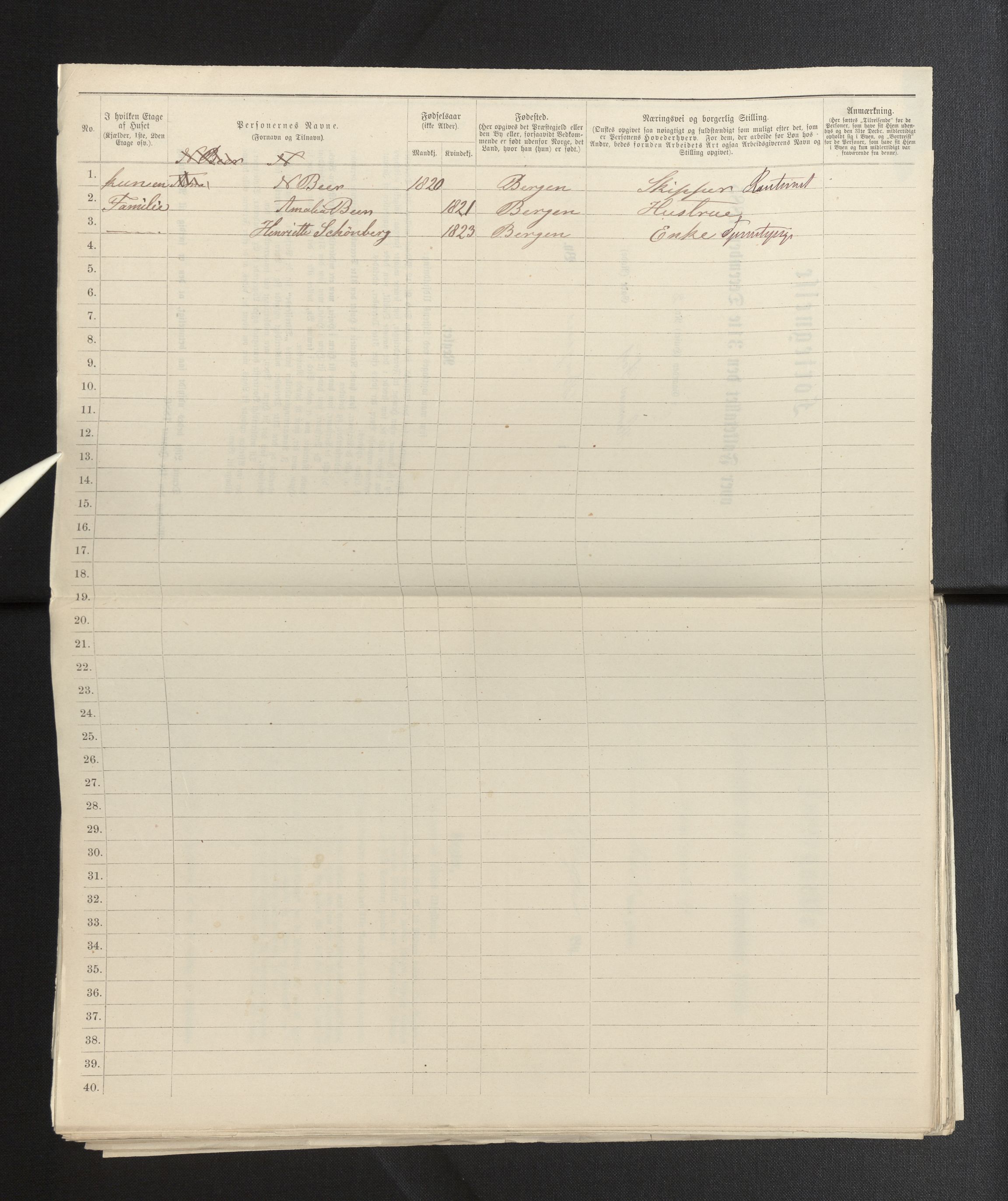 SAB, 1885 census for 1301 Bergen, 1885, p. 2130