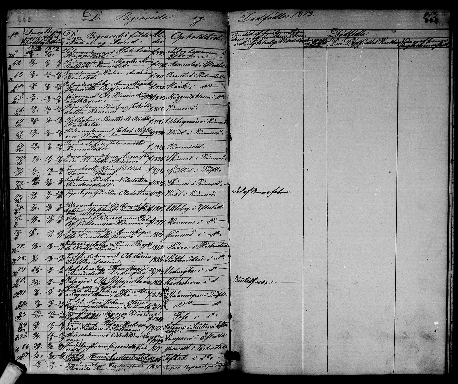 Sandsvær kirkebøker, AV/SAKO-A-244/G/Ga/L0005: Parish register (copy) no. I 5, 1857-1873, p. 413