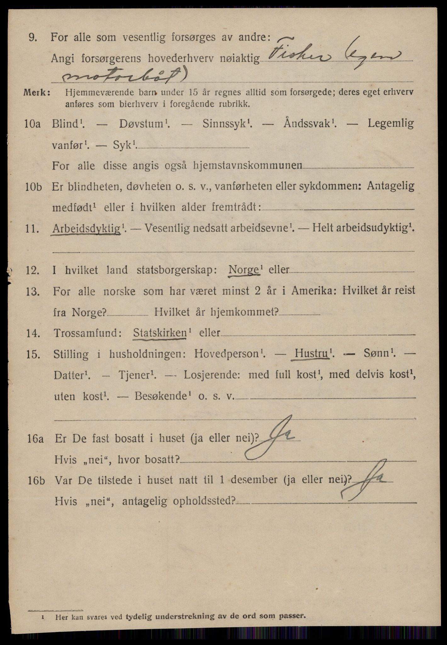 SAT, 1920 census for Bremsnes, 1920, p. 9312