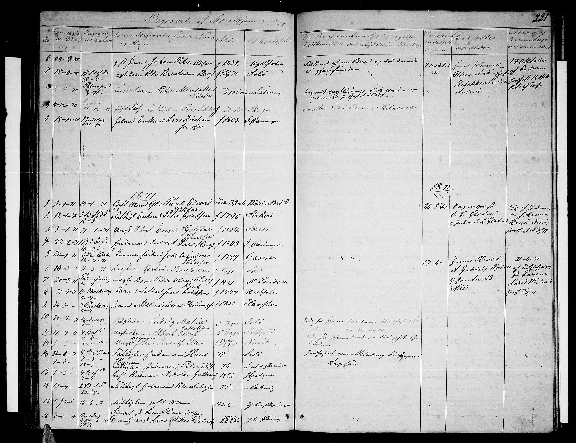 Ministerialprotokoller, klokkerbøker og fødselsregistre - Nordland, AV/SAT-A-1459/834/L0512: Parish register (copy) no. 834C03, 1862-1877, p. 221