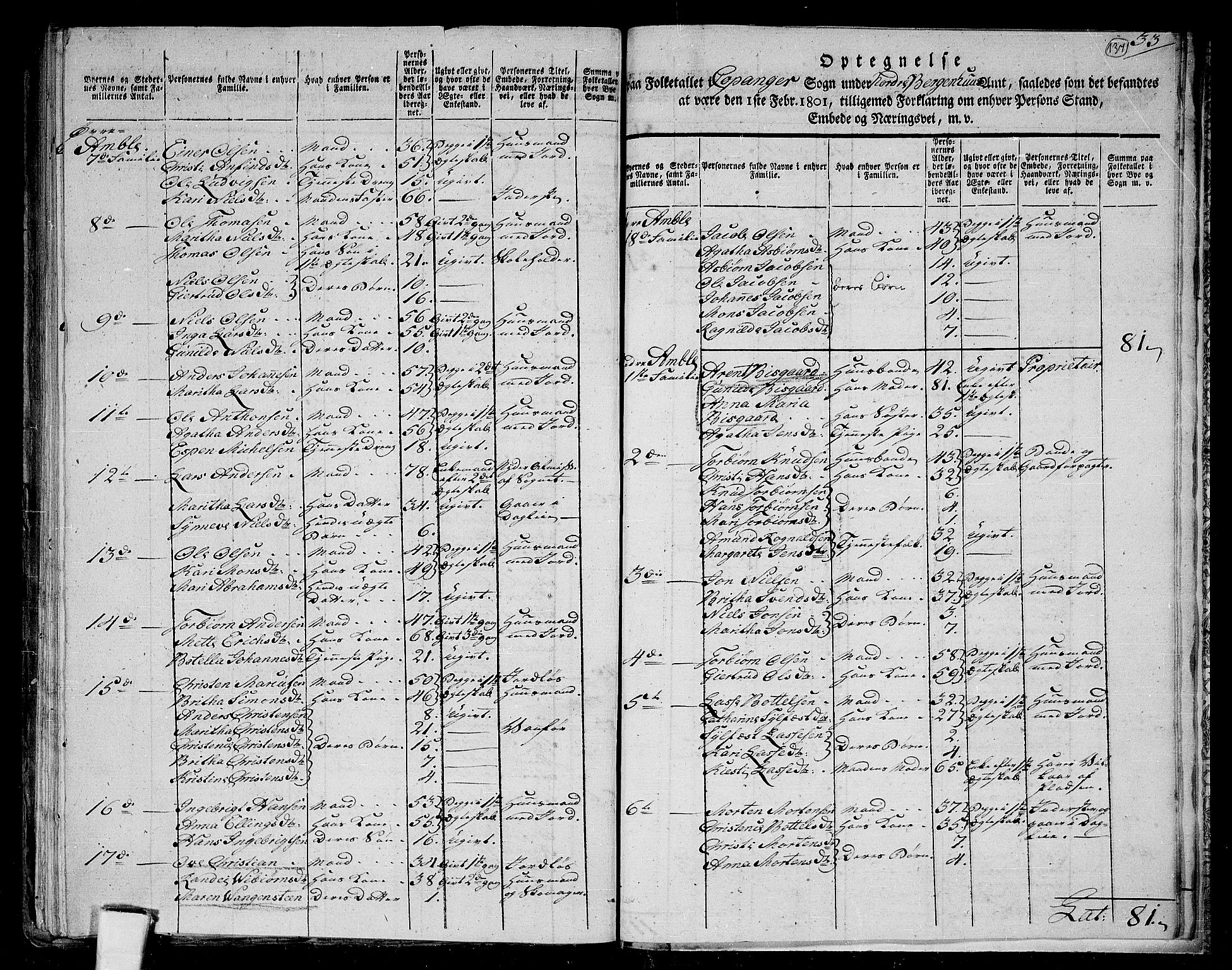 RA, 1801 census for 1420P Sogndal, 1801, p. 136b-137a