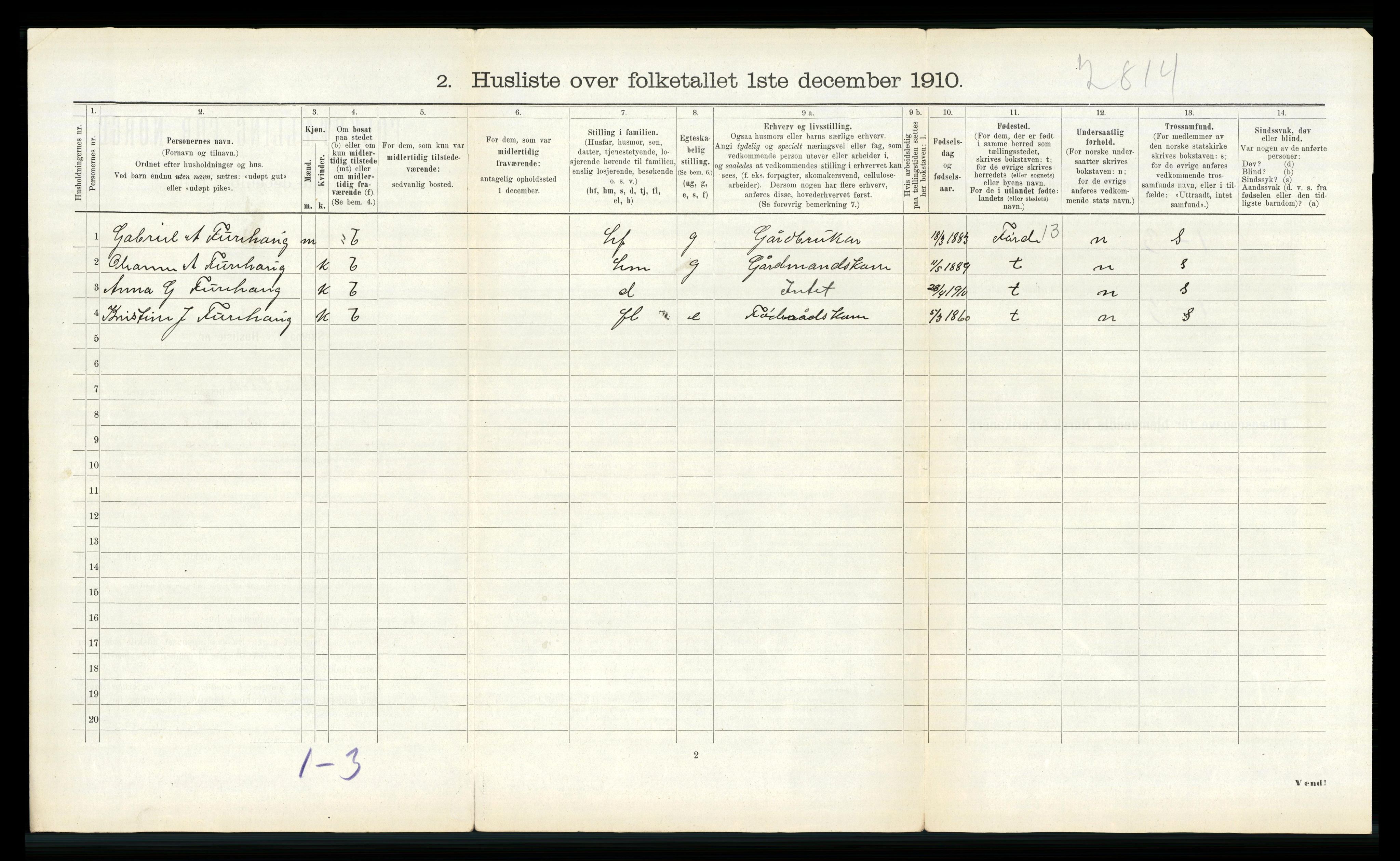 RA, 1910 census for Naustdal, 1910, p. 554