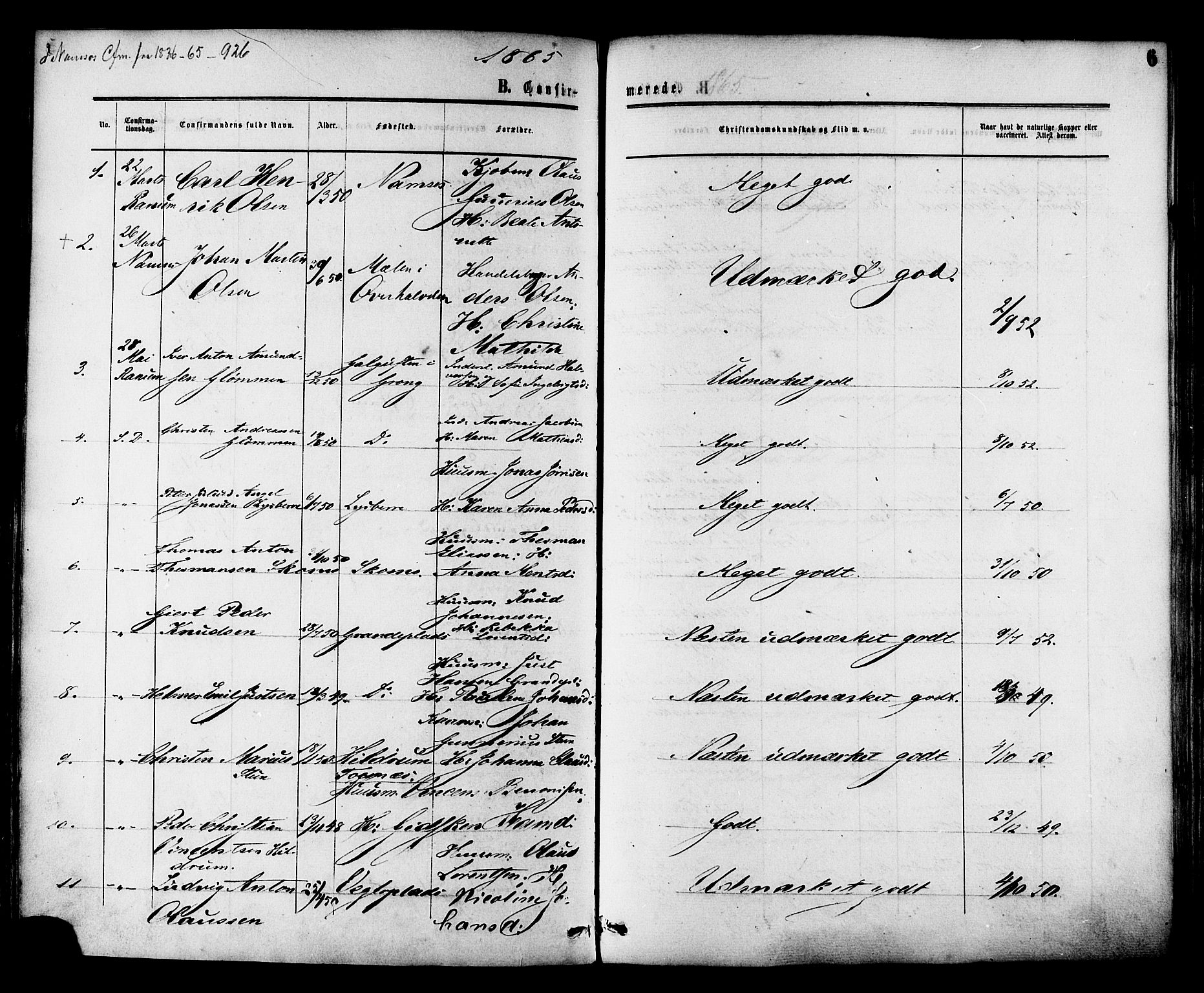 Ministerialprotokoller, klokkerbøker og fødselsregistre - Nord-Trøndelag, AV/SAT-A-1458/764/L0553: Parish register (official) no. 764A08, 1858-1880, p. 6