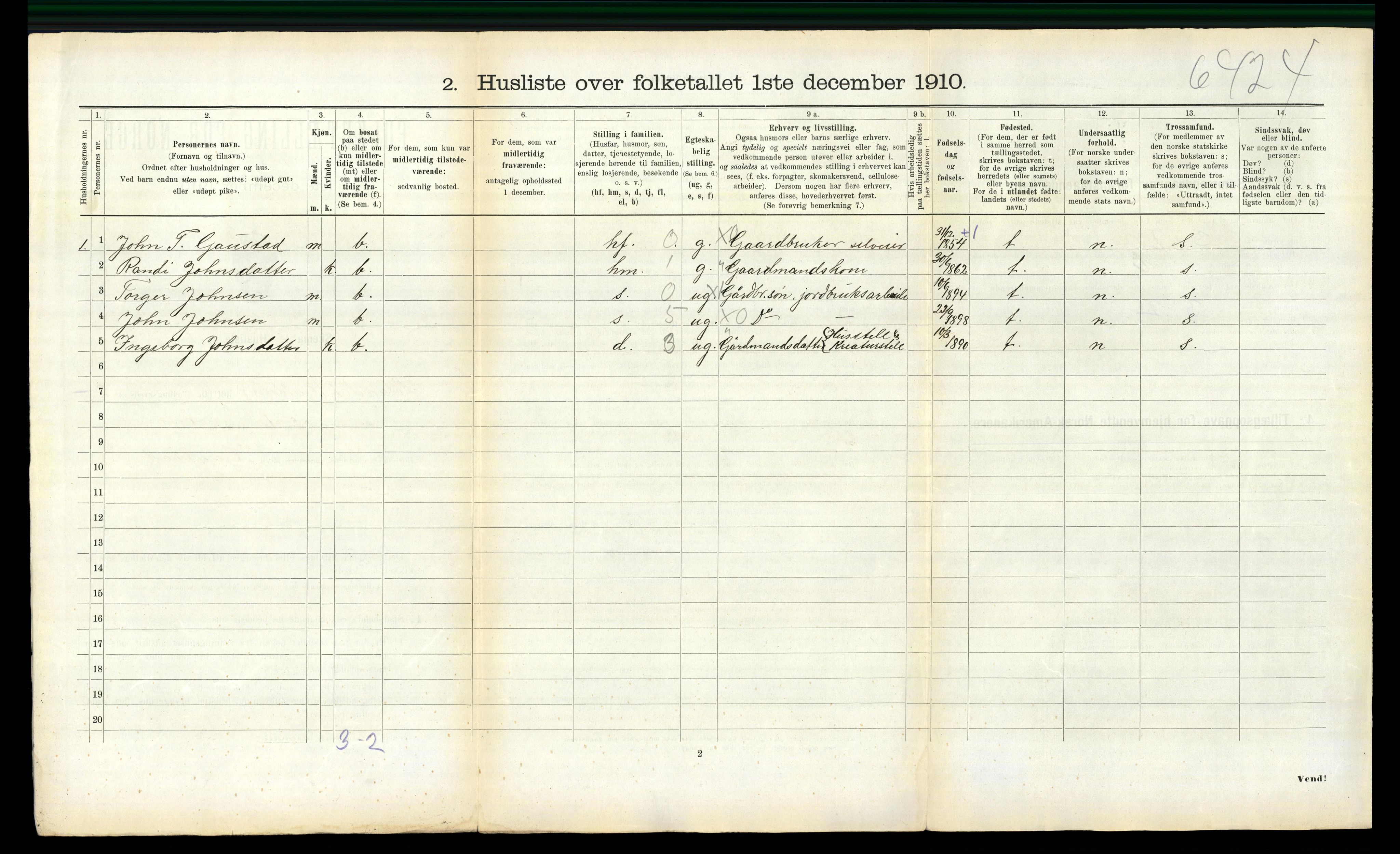 RA, 1910 census for Hølonda, 1910, p. 81