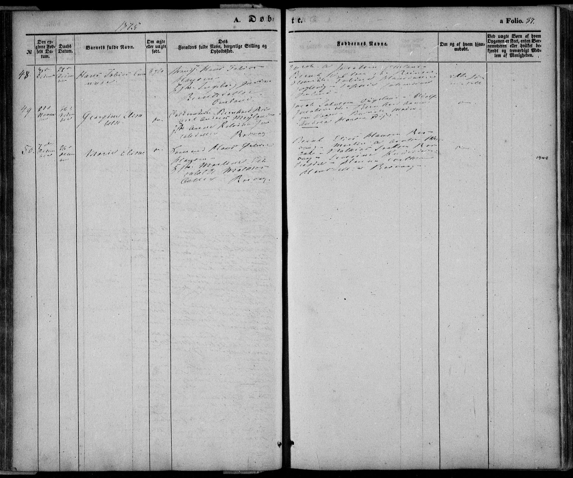 Flekkefjord sokneprestkontor, AV/SAK-1111-0012/F/Fa/Fab/L0004: Parish register (official) no. A 4, 1850-1875, p. 87