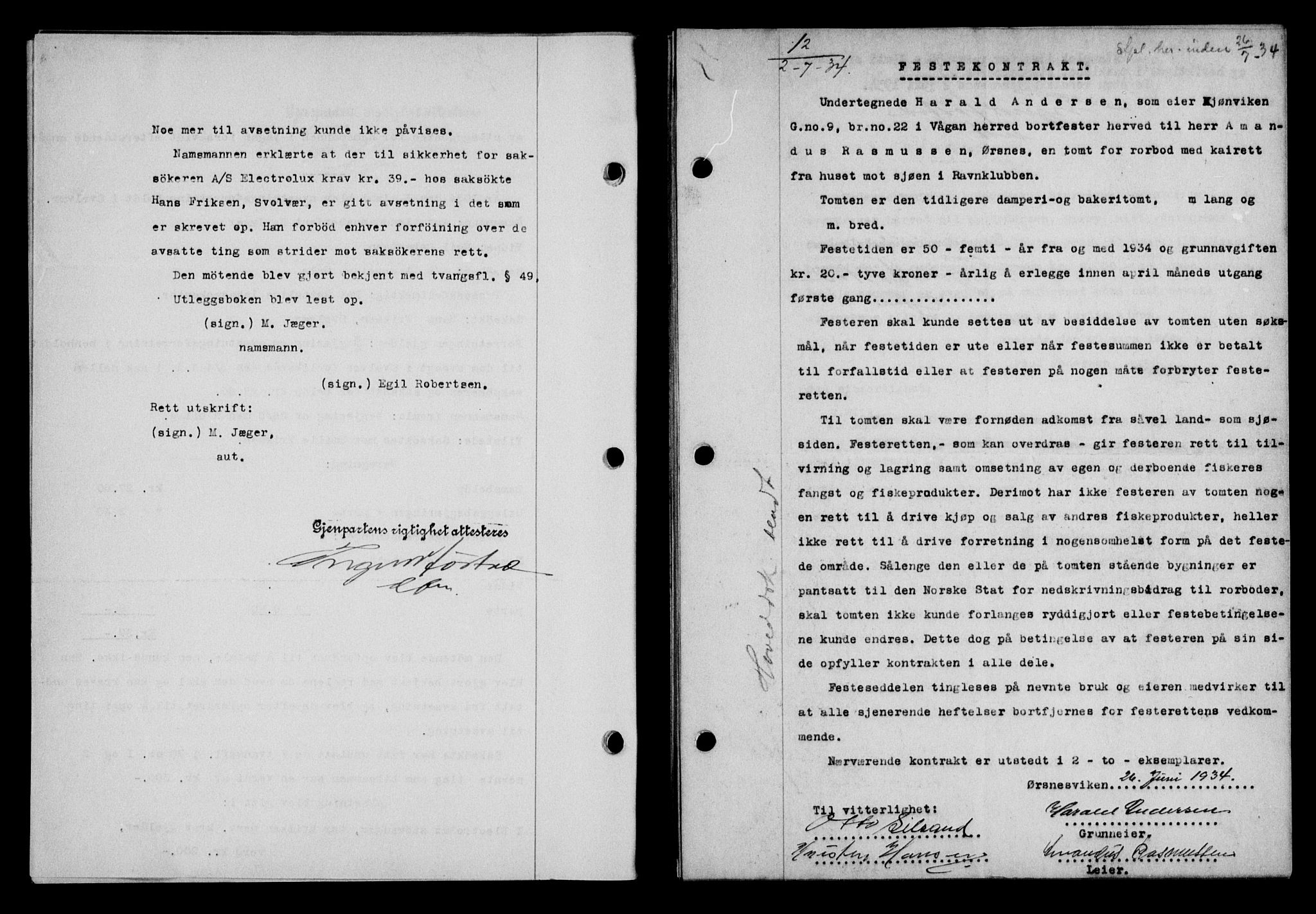 Lofoten sorenskriveri, AV/SAT-A-0017/1/2/2C/L0030b: Mortgage book no. 30b, 1934-1934, Deed date: 02.07.1934