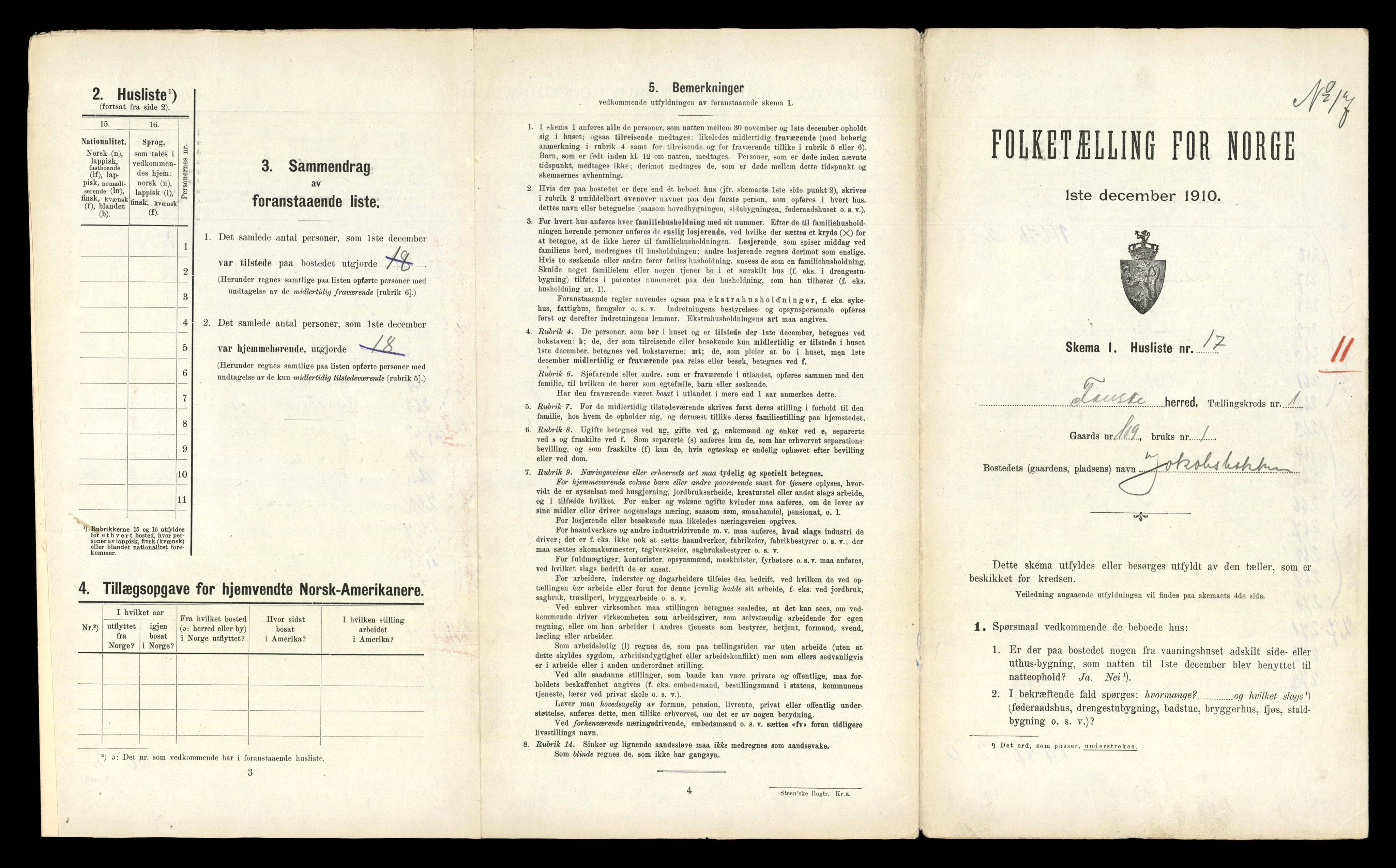 RA, 1910 census for Fauske, 1910, p. 116