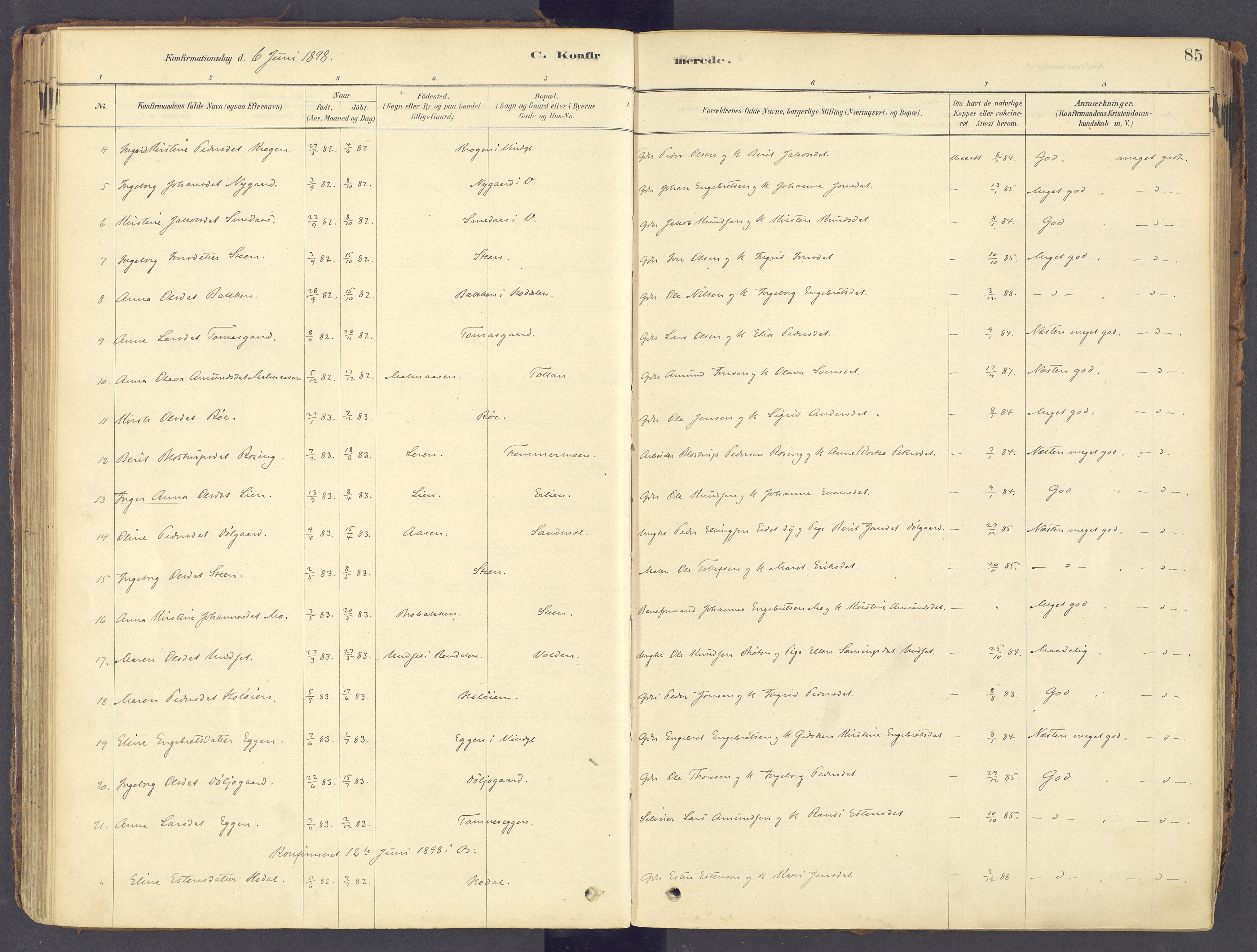 Tolga prestekontor, AV/SAH-PREST-062/K/L0011: Parish register (official) no. 11, 1877-1920, p. 85