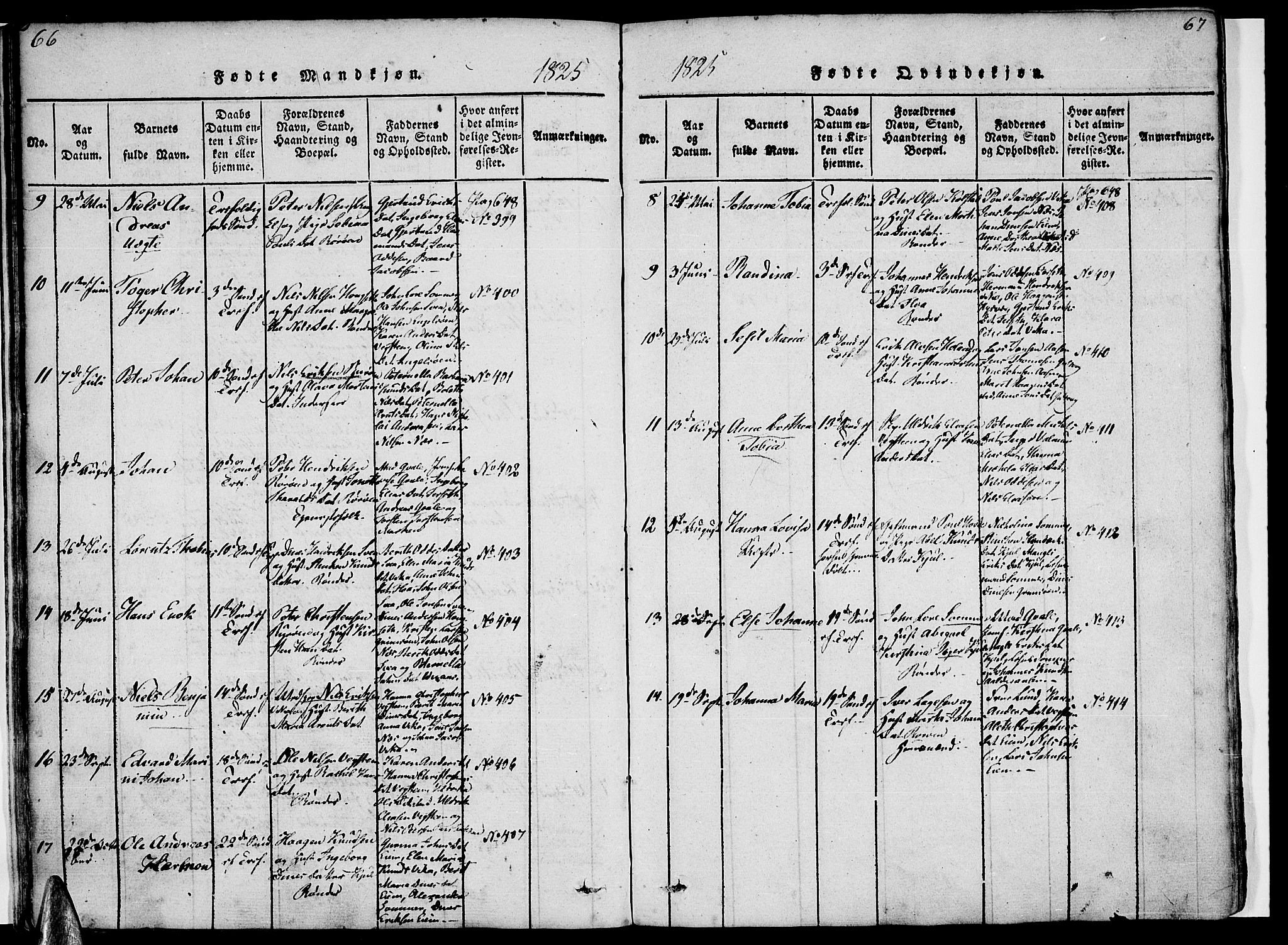 Ministerialprotokoller, klokkerbøker og fødselsregistre - Nordland, AV/SAT-A-1459/816/L0239: Parish register (official) no. 816A05, 1820-1845, p. 66-67