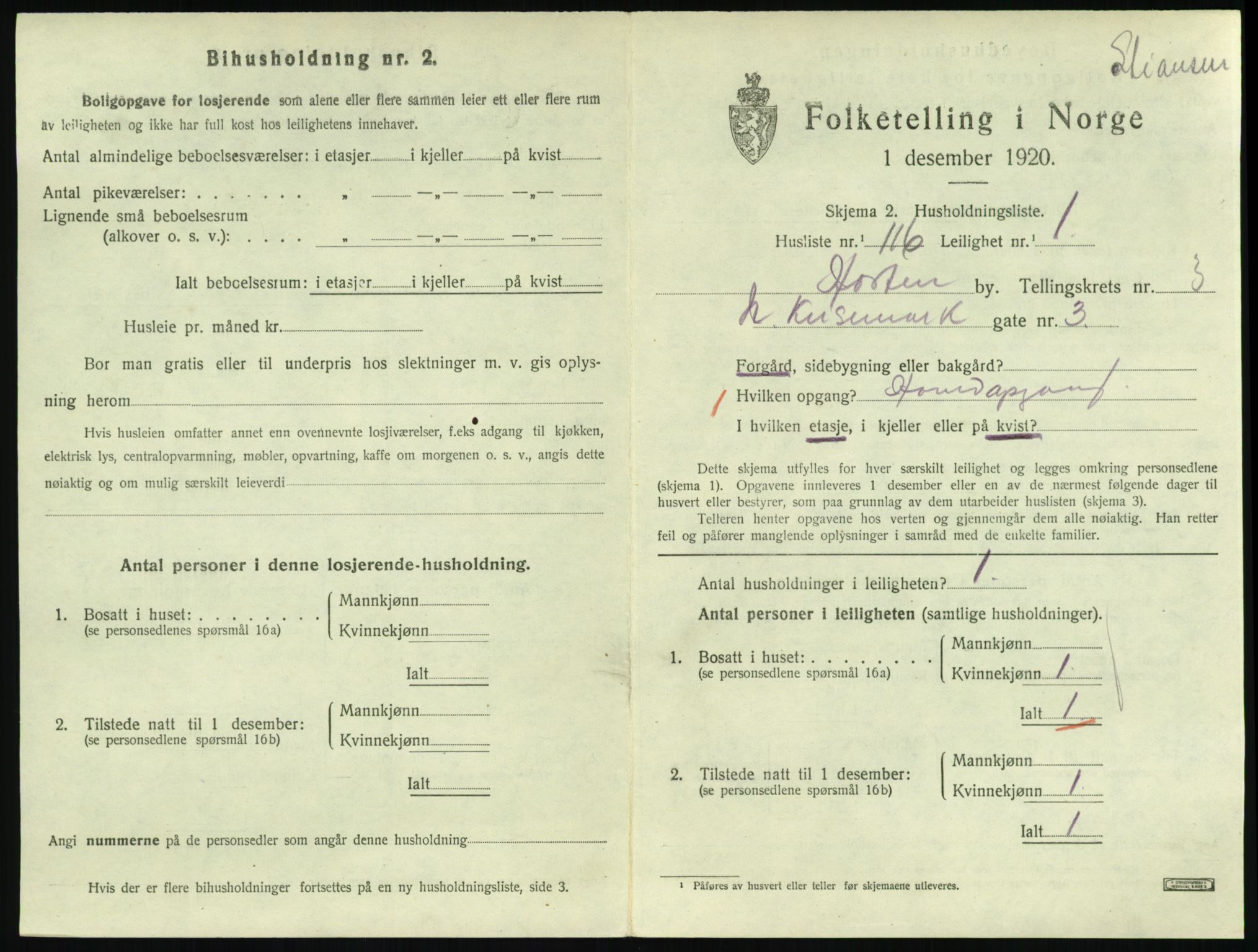 SAKO, 1920 census for Horten, 1920, p. 4521