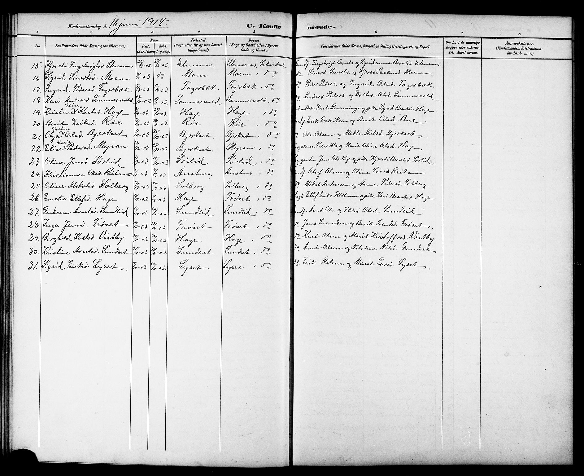 Ministerialprotokoller, klokkerbøker og fødselsregistre - Sør-Trøndelag, AV/SAT-A-1456/689/L1044: Parish register (copy) no. 689C03, 1893-1922