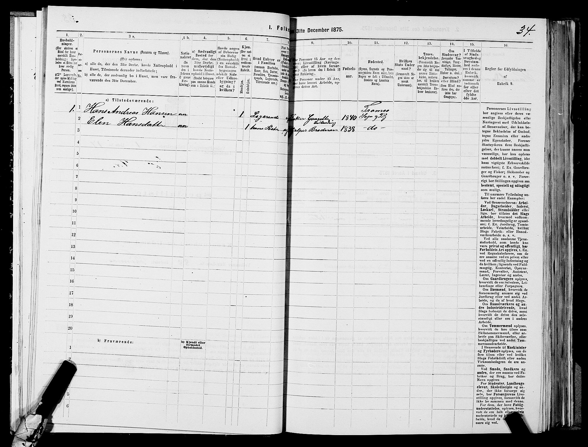 SATØ, 1875 census for 2029L Vadsø/Vadsø, 1875, p. 1034
