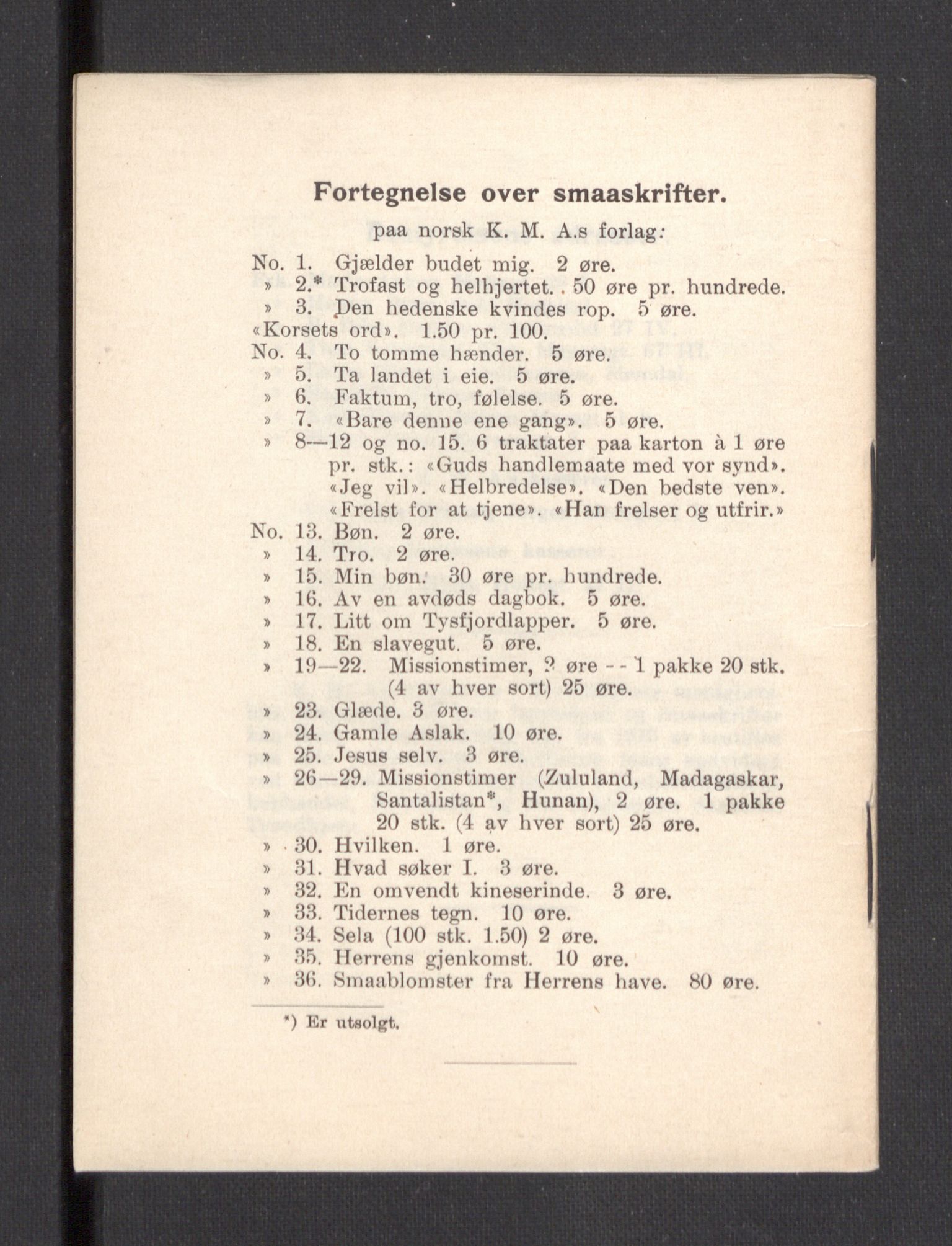 Kvinnelige Misjonsarbeidere, AV/RA-PA-0699/F/Fa/L0001/0007: -- / Årsmeldinger, trykte, 1906-1915