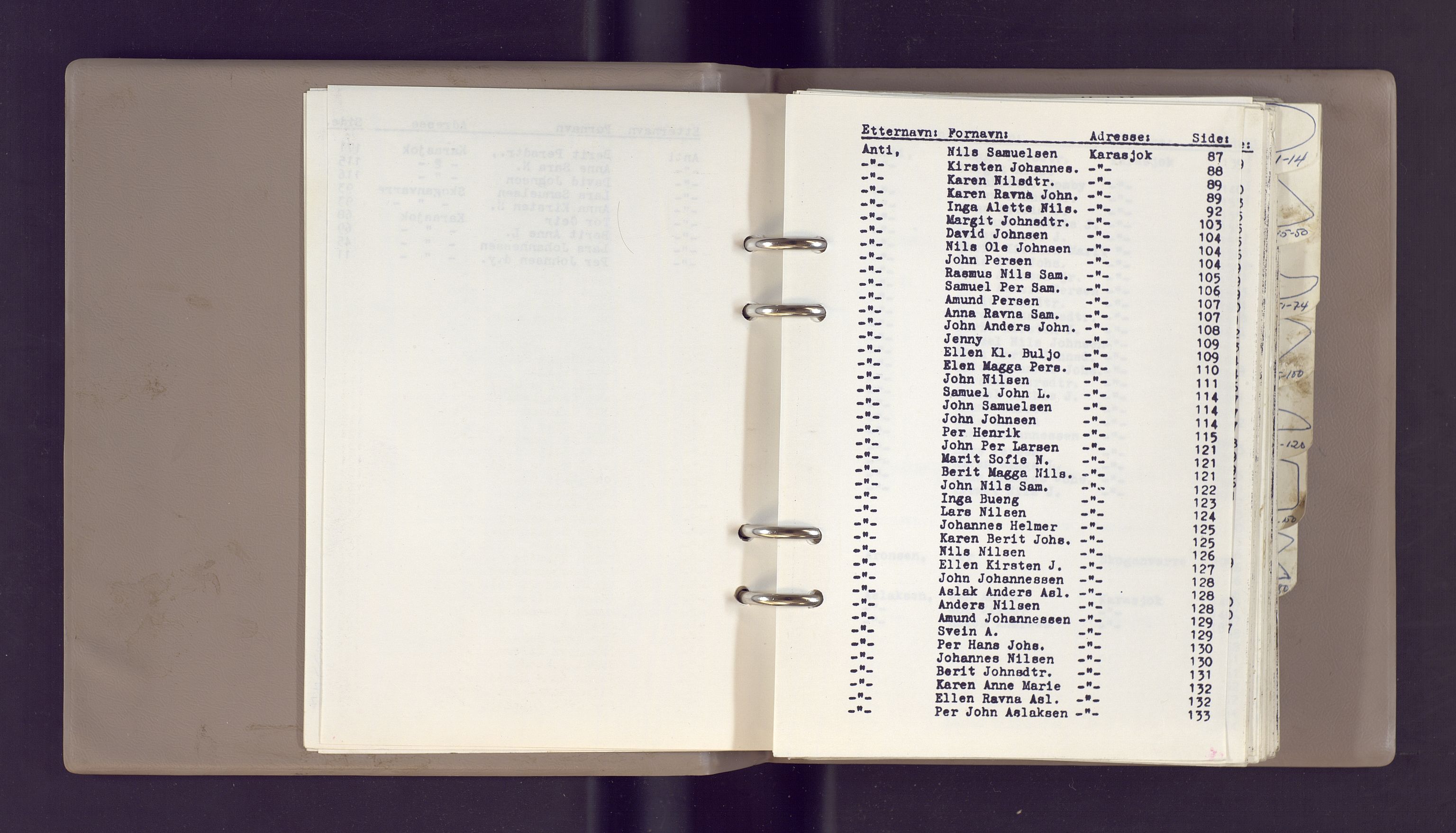 Lappefogden i Finnmark/Reindriftsforvaltningen Øst-Finnmark, AV/SATØ-S-1461/G/Gd/L0002/0002: Reinmerkeregisterprotokoller / Reinmerkeregisterprotokoll for Karasjok reinsogn, 1969