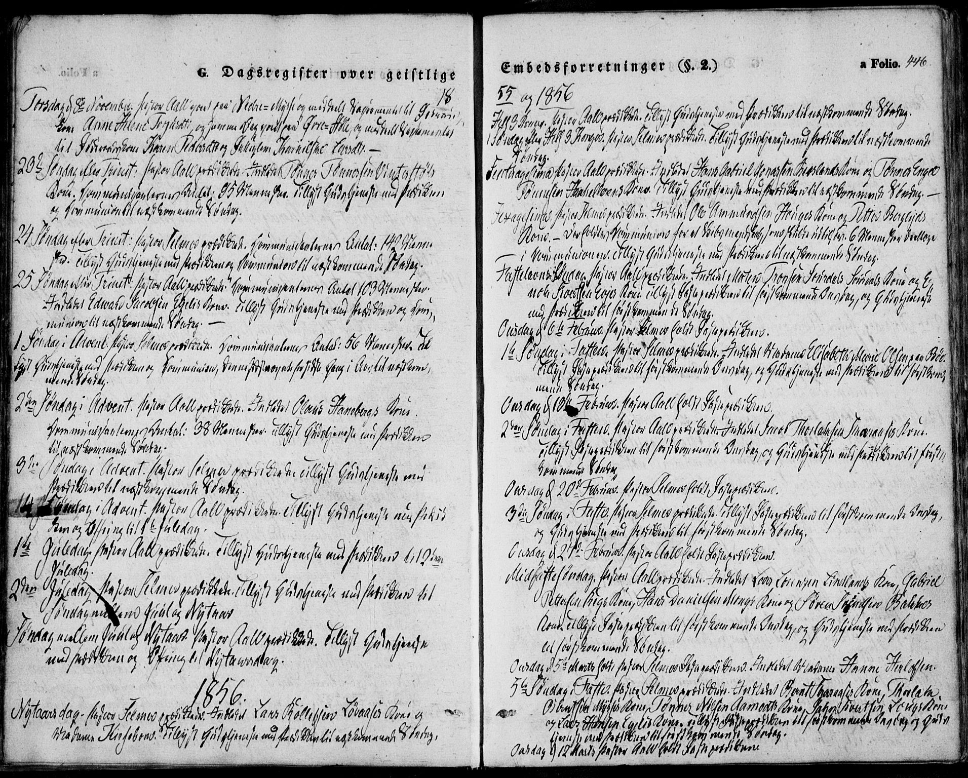 Sokndal sokneprestkontor, AV/SAST-A-101808: Parish register (official) no. A 8.2, 1842-1857, p. 446