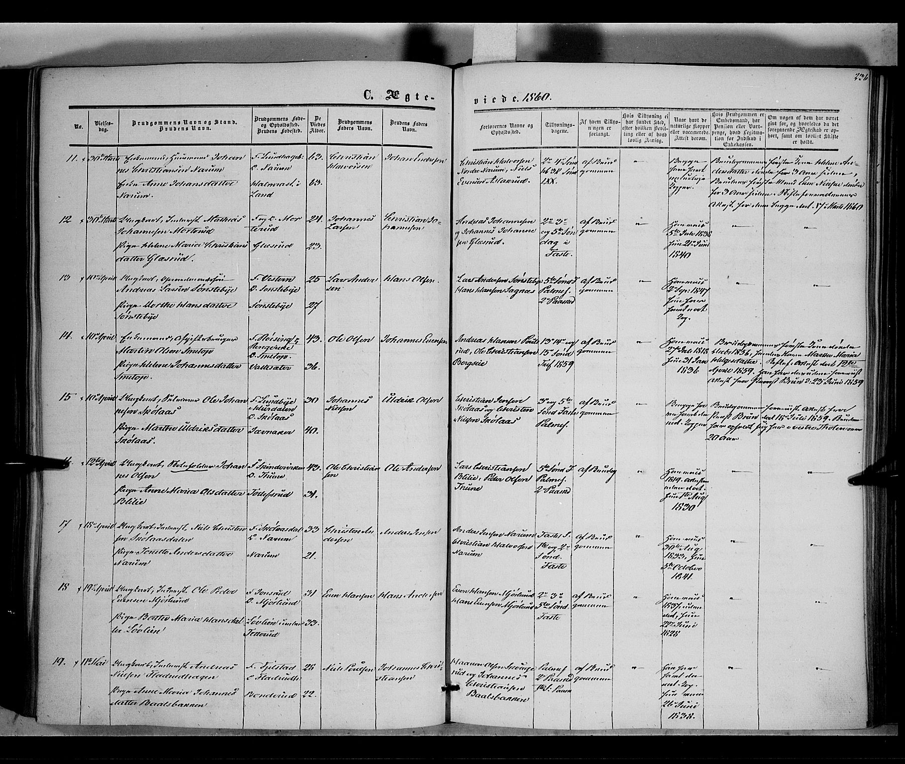 Vestre Toten prestekontor, SAH/PREST-108/H/Ha/Haa/L0006: Parish register (official) no. 6, 1856-1861, p. 236