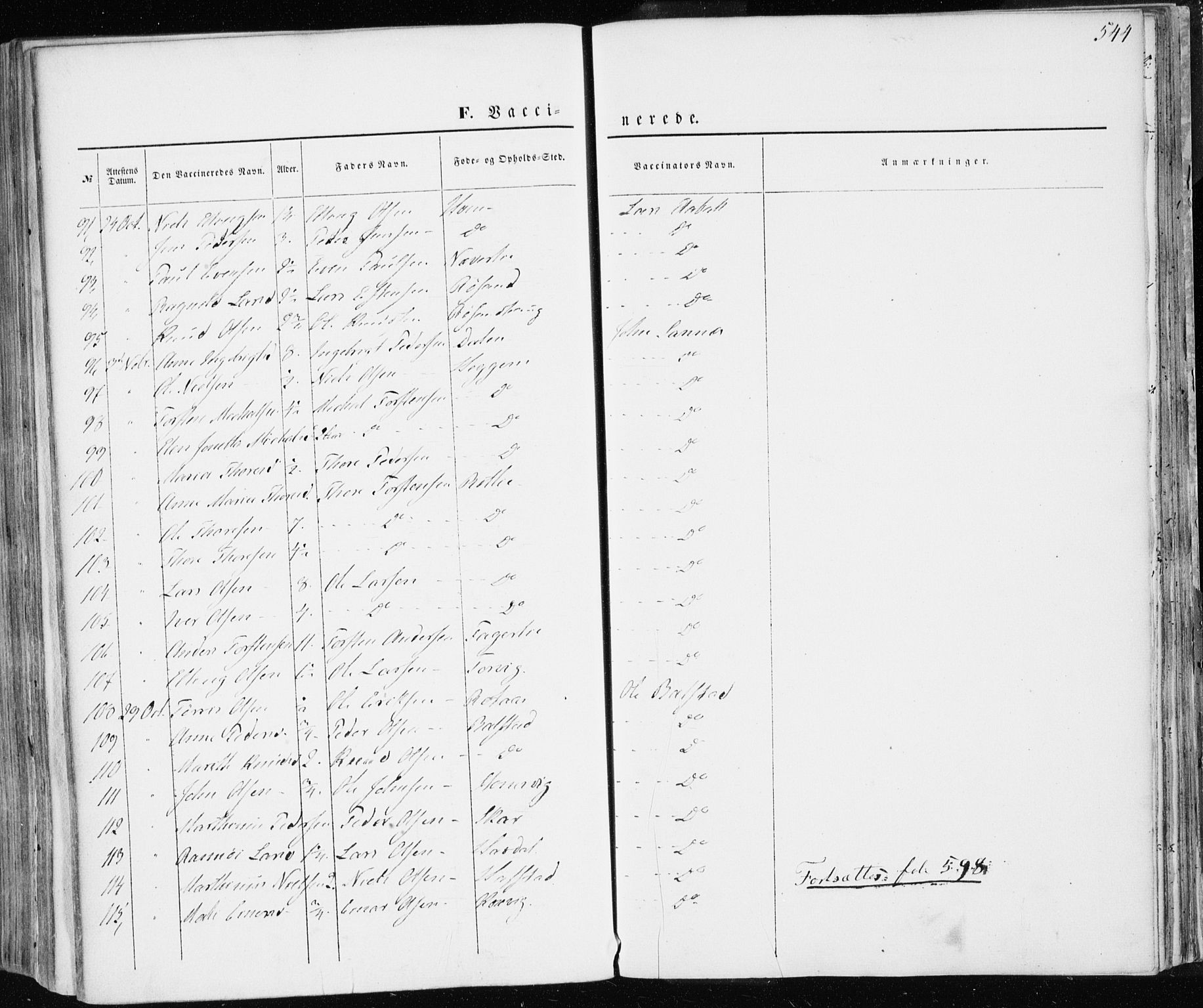 Ministerialprotokoller, klokkerbøker og fødselsregistre - Møre og Romsdal, AV/SAT-A-1454/586/L0984: Parish register (official) no. 586A10, 1844-1856, p. 544