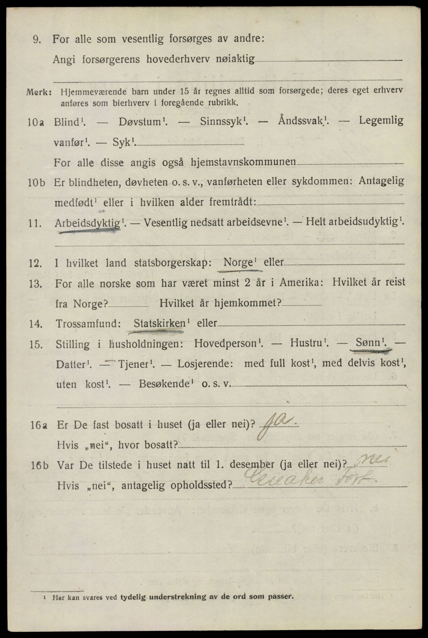 SAO, 1920 census for Tune, 1920, p. 3047