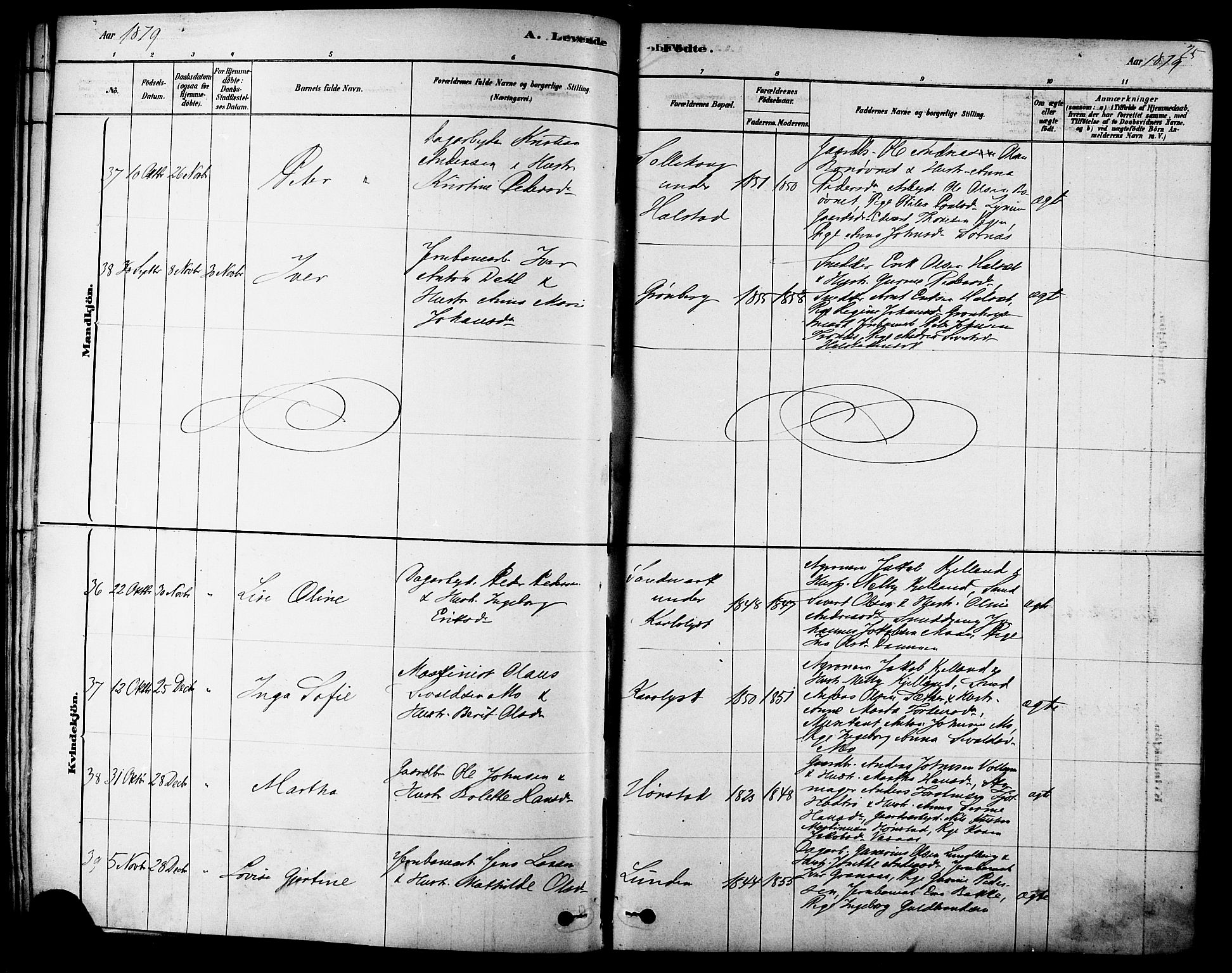 Ministerialprotokoller, klokkerbøker og fødselsregistre - Sør-Trøndelag, SAT/A-1456/616/L0410: Parish register (official) no. 616A07, 1878-1893, p. 25