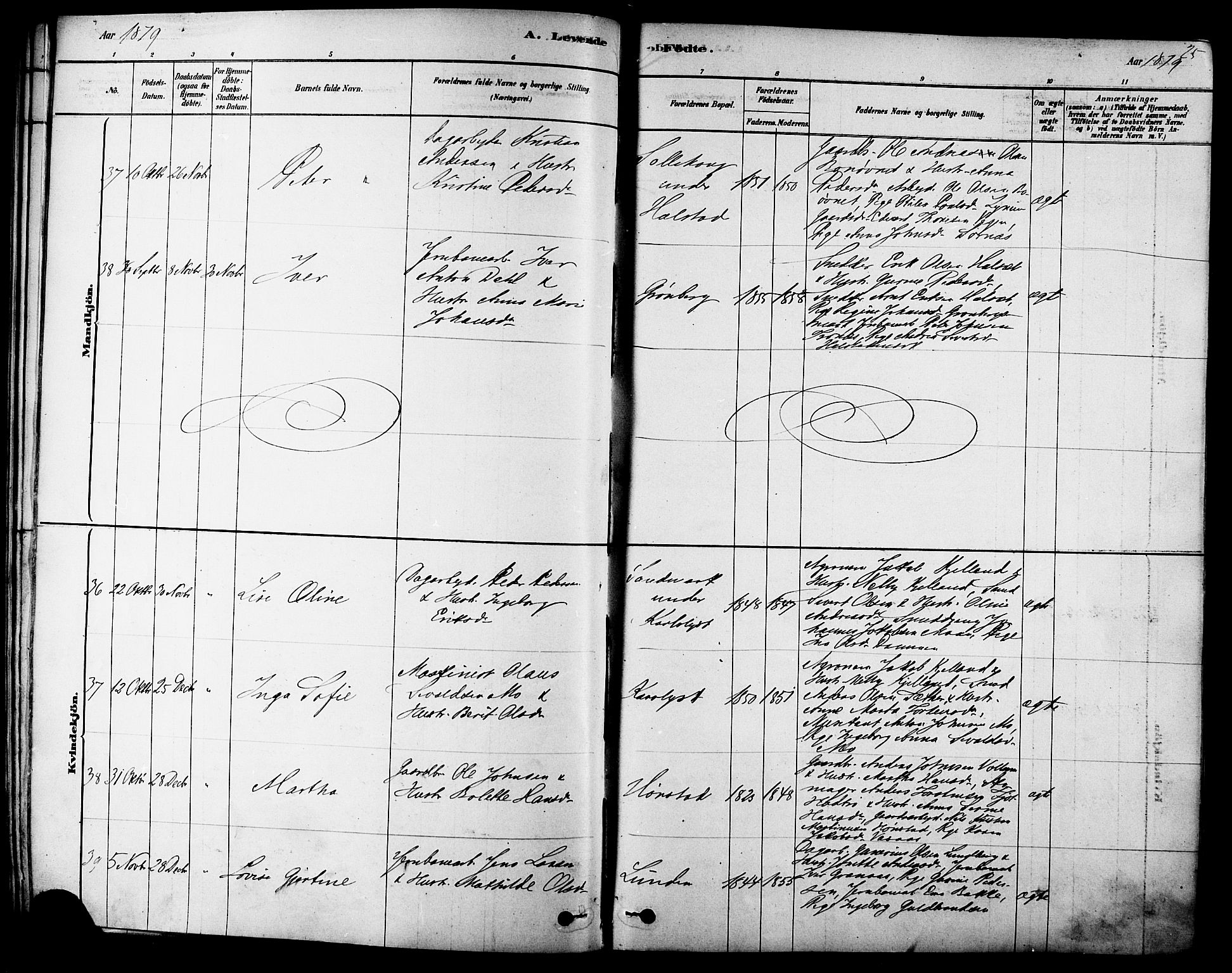 Ministerialprotokoller, klokkerbøker og fødselsregistre - Sør-Trøndelag, AV/SAT-A-1456/616/L0410: Parish register (official) no. 616A07, 1878-1893, p. 25