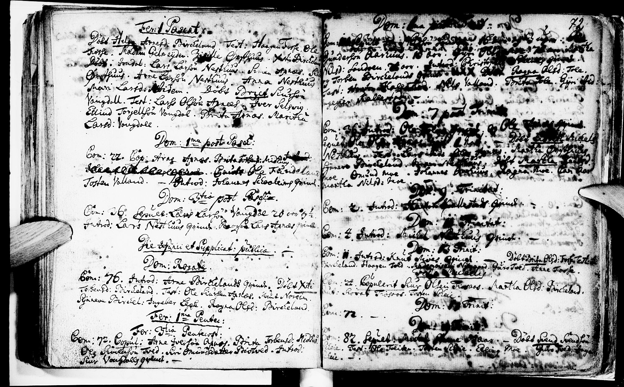 Kvam sokneprestembete, AV/SAB-A-76201/H/Haa: Parish register (official) no. A 2, 1696-1741, p. 72