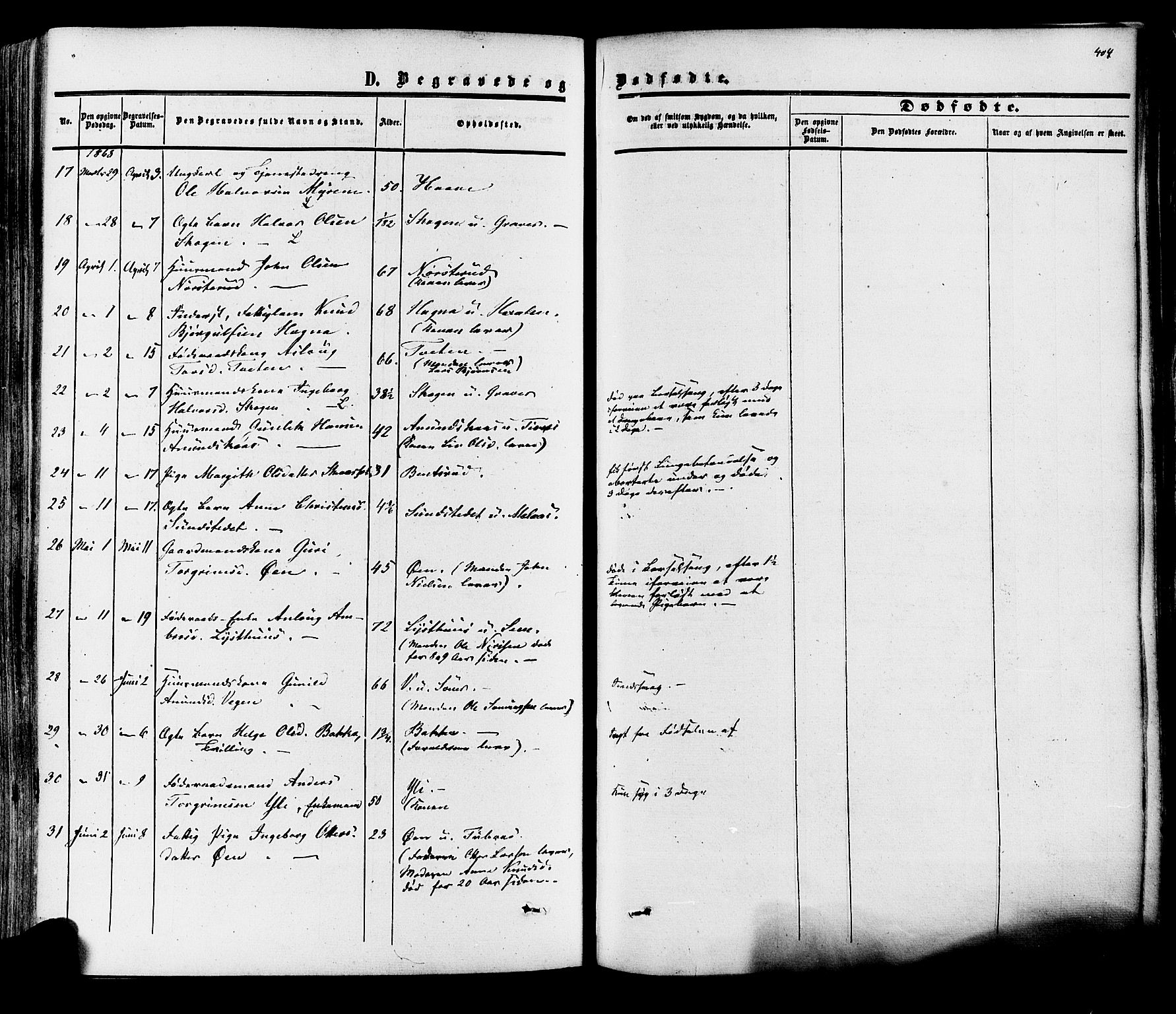 Heddal kirkebøker, SAKO/A-268/F/Fa/L0007: Parish register (official) no. I 7, 1855-1877, p. 404