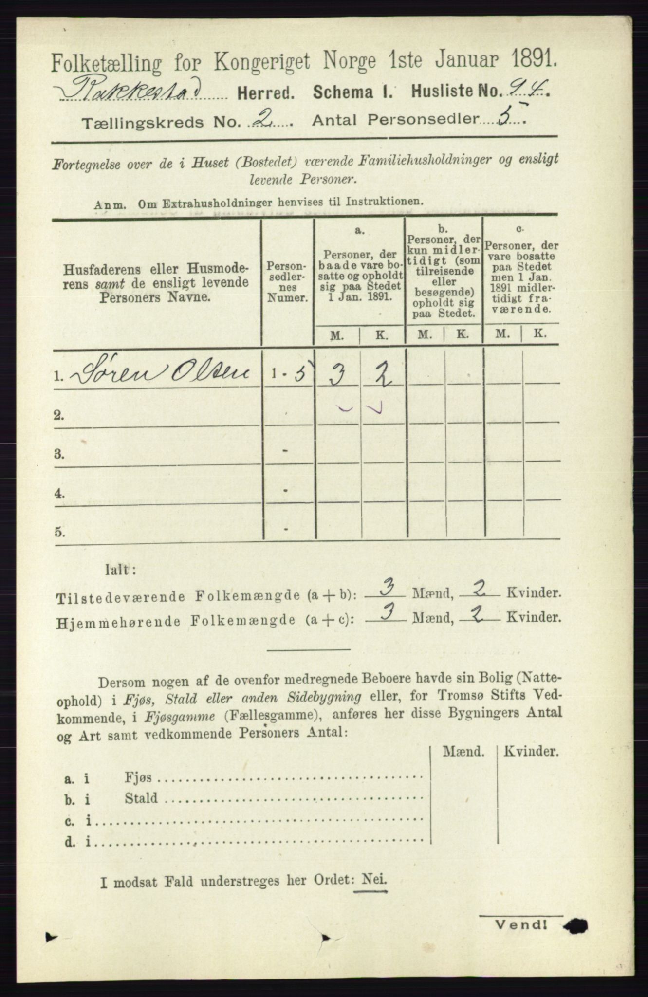 RA, 1891 census for 0128 Rakkestad, 1891, p. 614