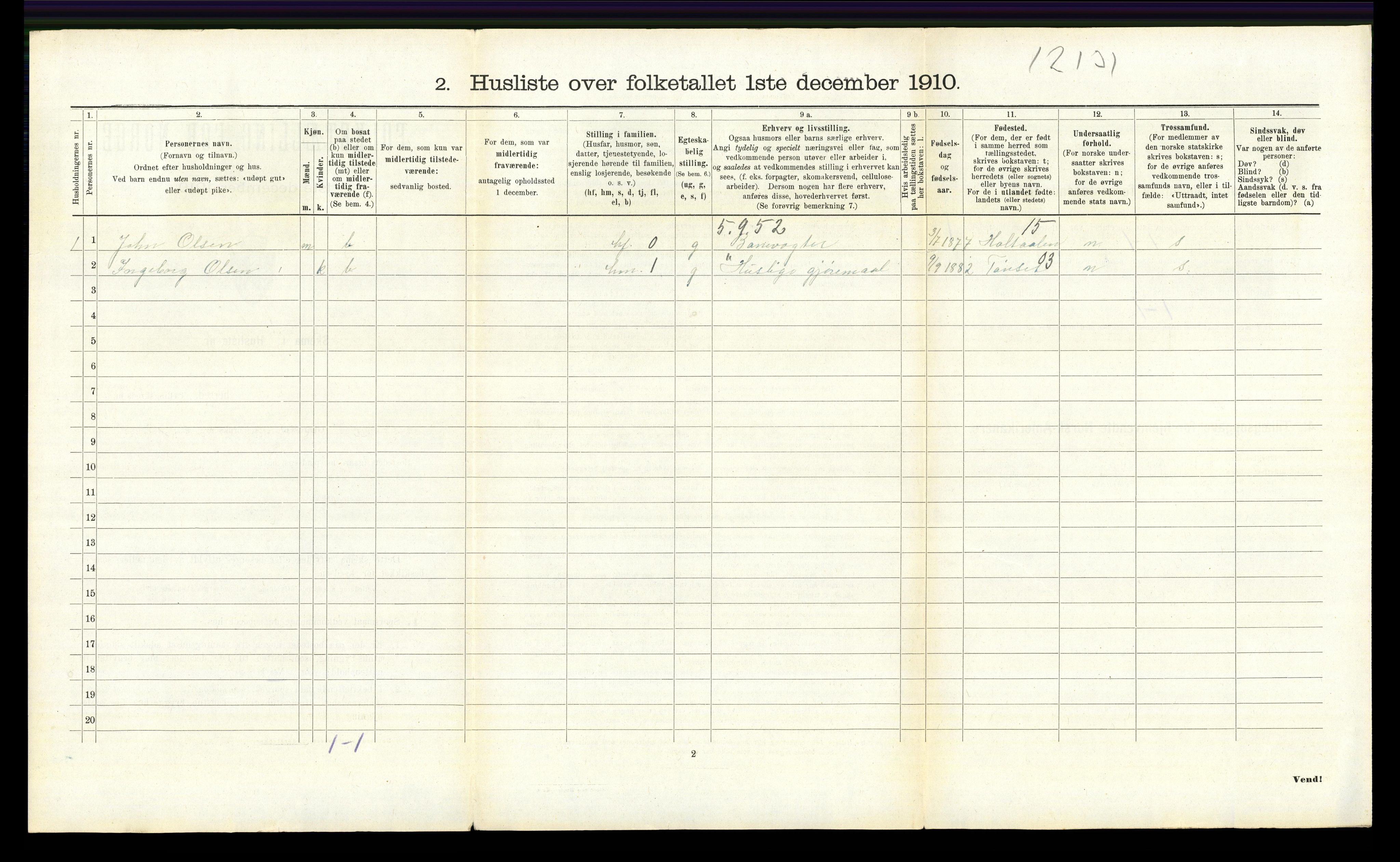 RA, 1910 census for Tolga, 1910, p. 977