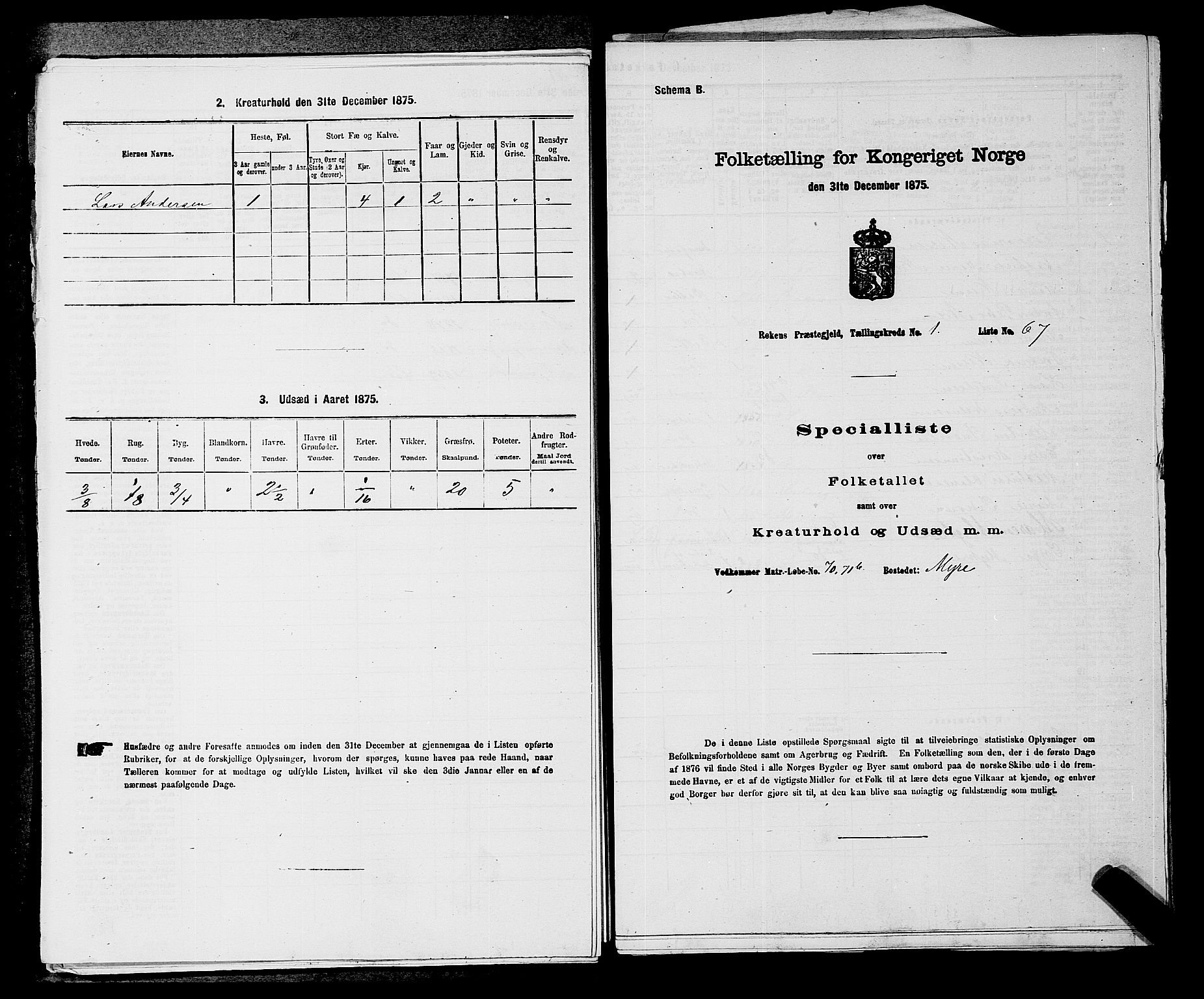 SAKO, 1875 census for 0627P Røyken, 1875, p. 77