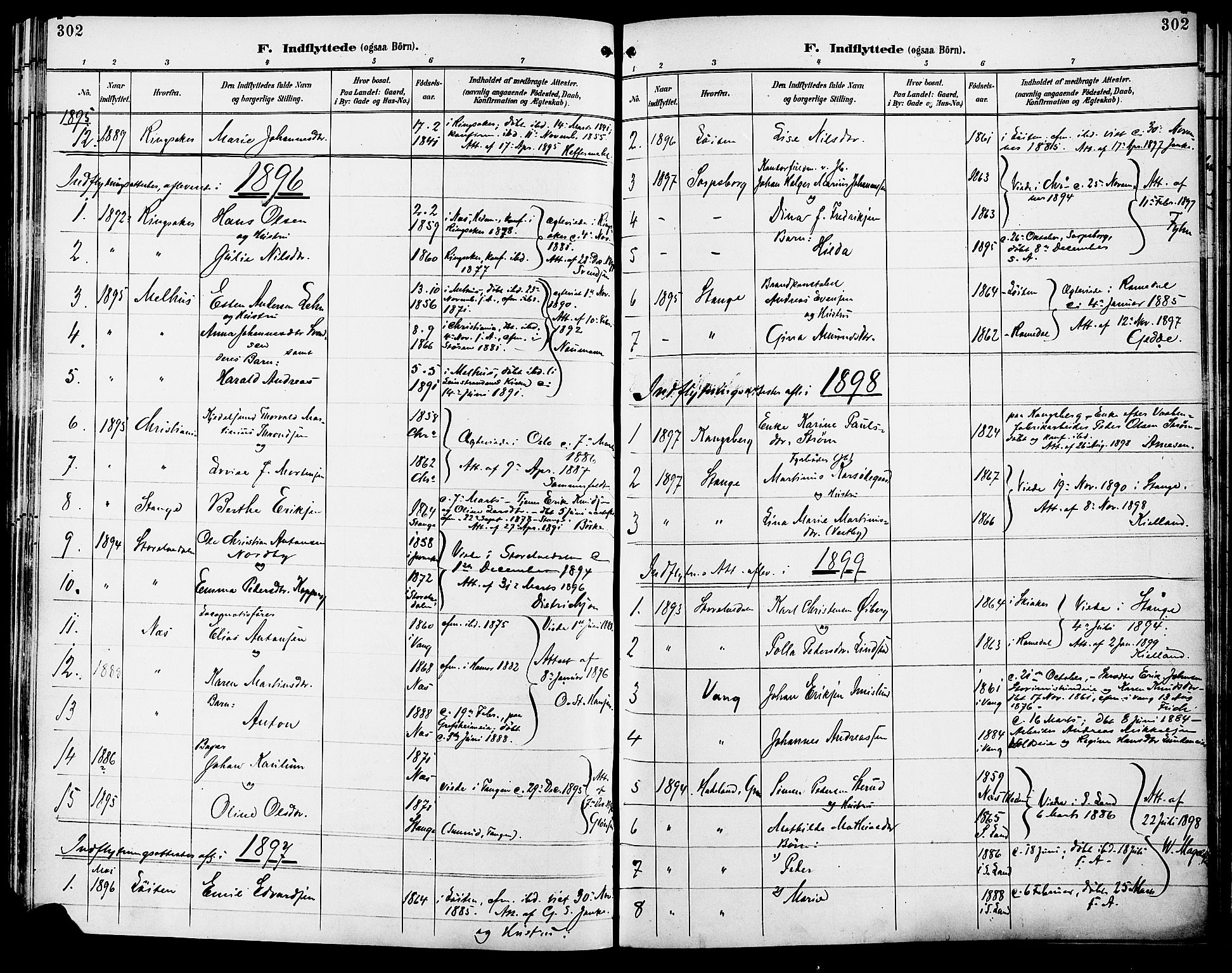 Vang prestekontor, Hedmark, SAH/PREST-008/H/Ha/Haa/L0017: Parish register (official) no. 17, 1890-1899, p. 302