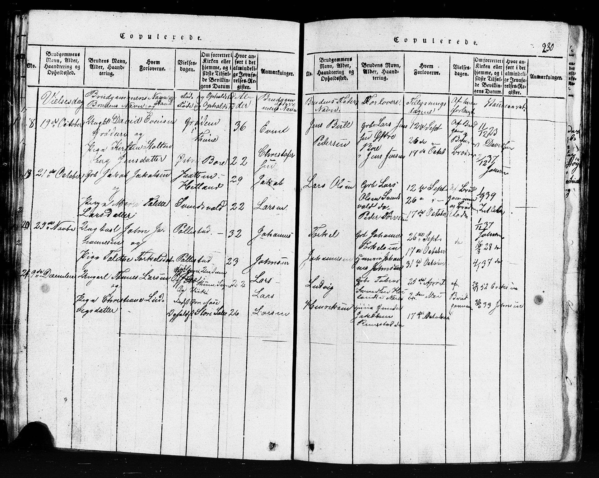 Klepp sokneprestkontor, AV/SAST-A-101803/001/3/30BB/L0001: Parish register (copy) no.  B 1, 1816-1859, p. 230