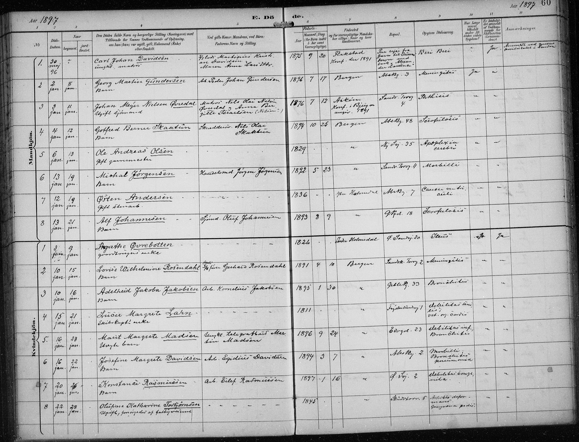 Sandviken Sokneprestembete, SAB/A-77601/H/Ha/L0018: Parish register (official) no. E 1, 1893-1905, p. 60