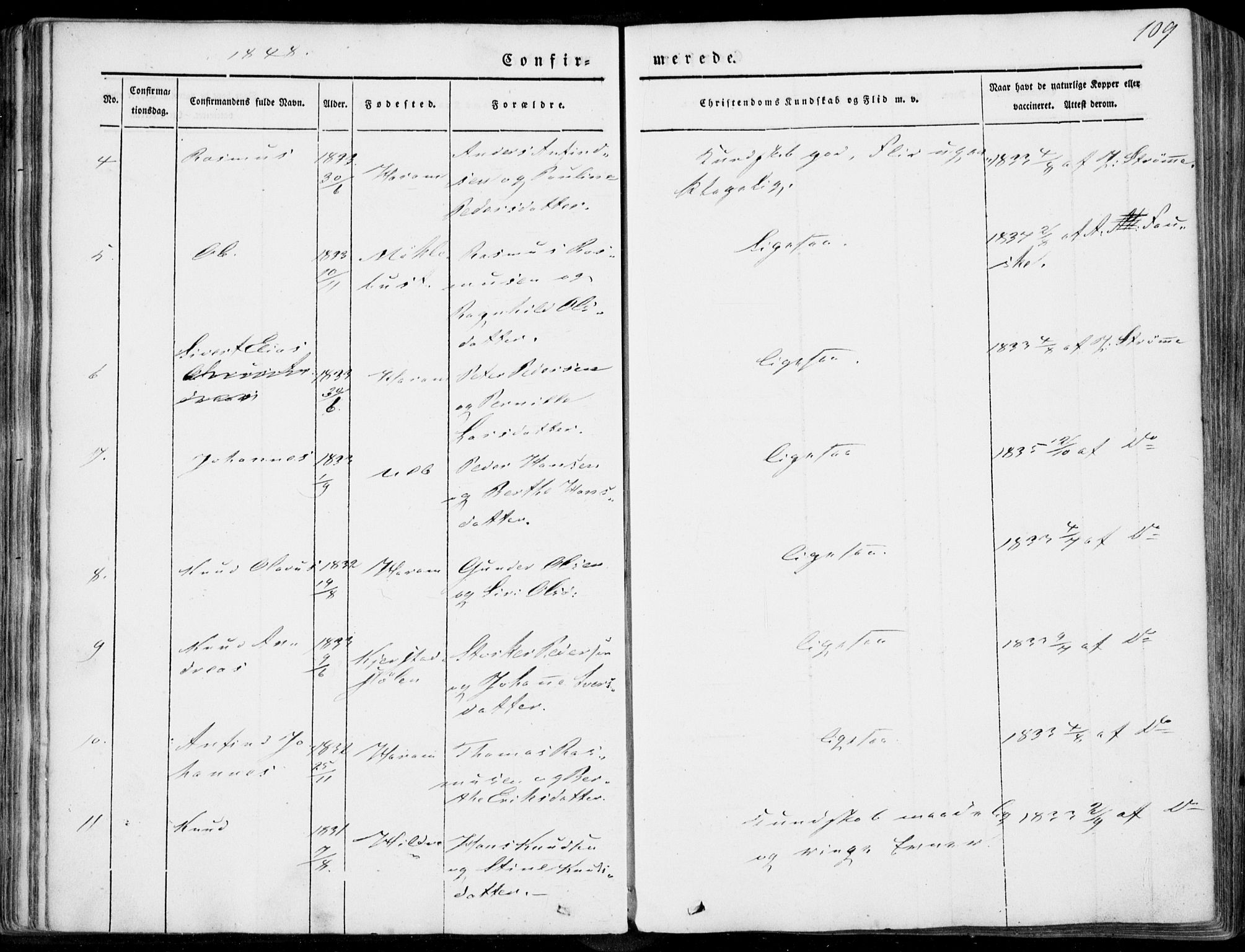 Ministerialprotokoller, klokkerbøker og fødselsregistre - Møre og Romsdal, AV/SAT-A-1454/536/L0497: Parish register (official) no. 536A06, 1845-1865, p. 109