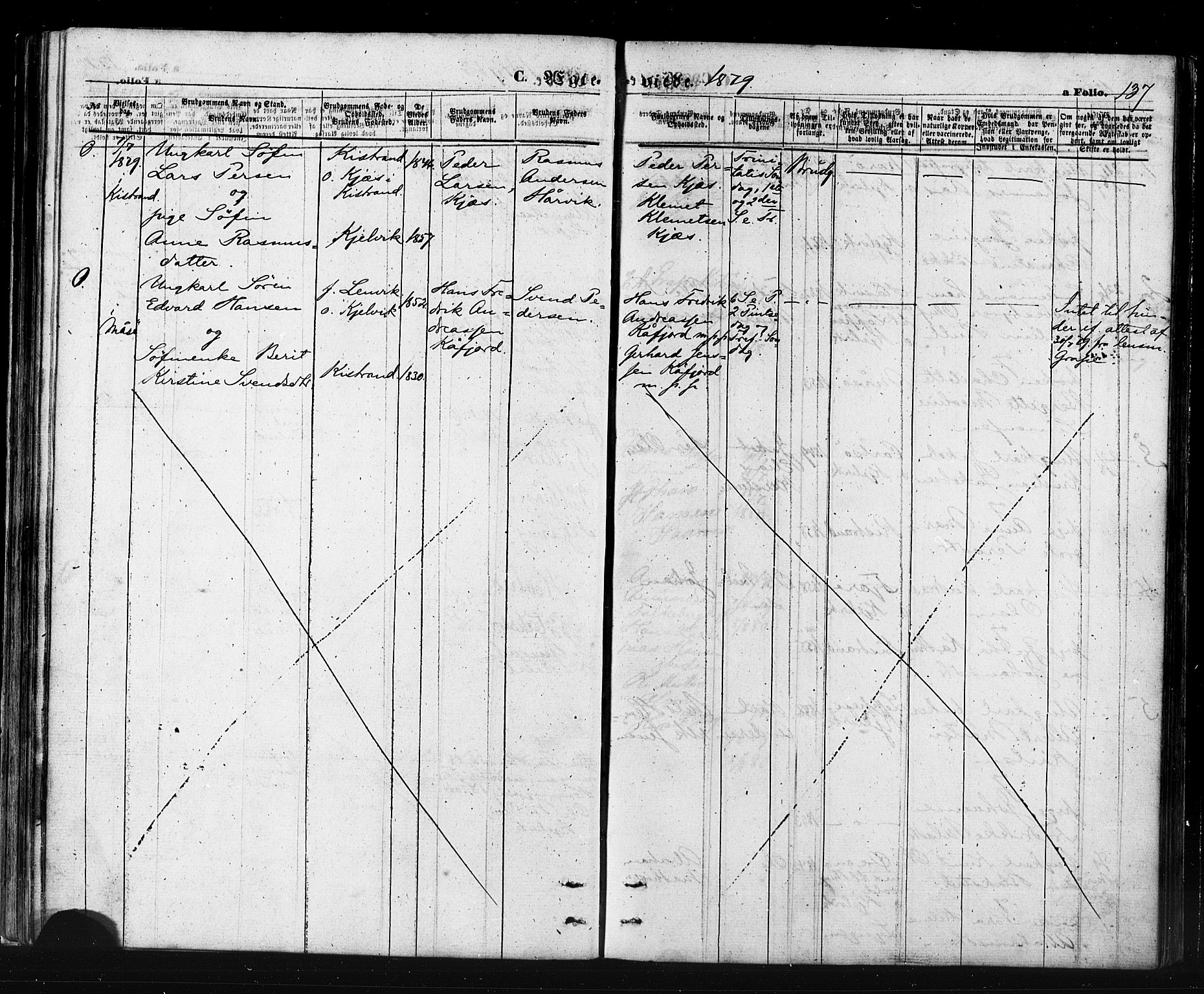 Måsøy sokneprestkontor, SATØ/S-1348/H/Ha/L0006kirke: Parish register (official) no. 6, 1861-1886, p. 137