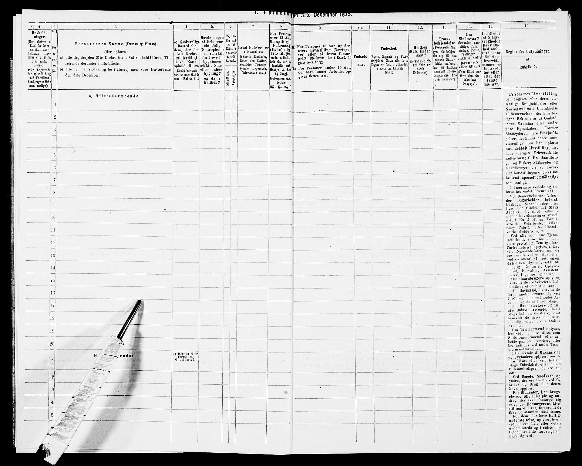 SAK, 1875 census for 1032P Lyngdal, 1875, p. 1524