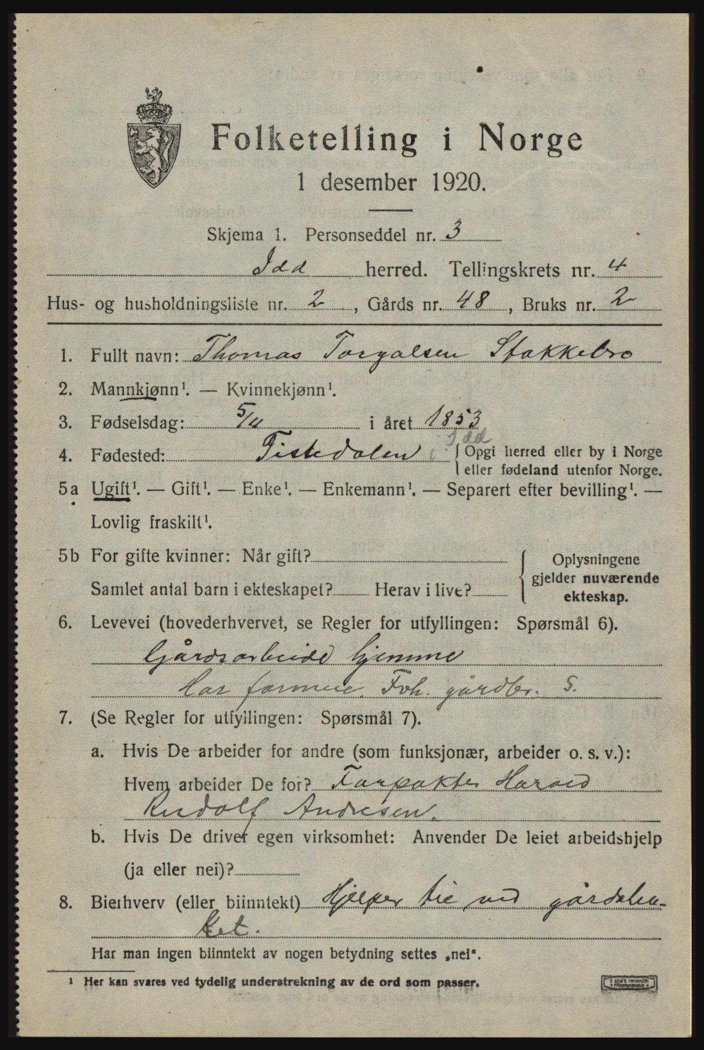 SAO, 1920 census for Idd, 1920, p. 5634