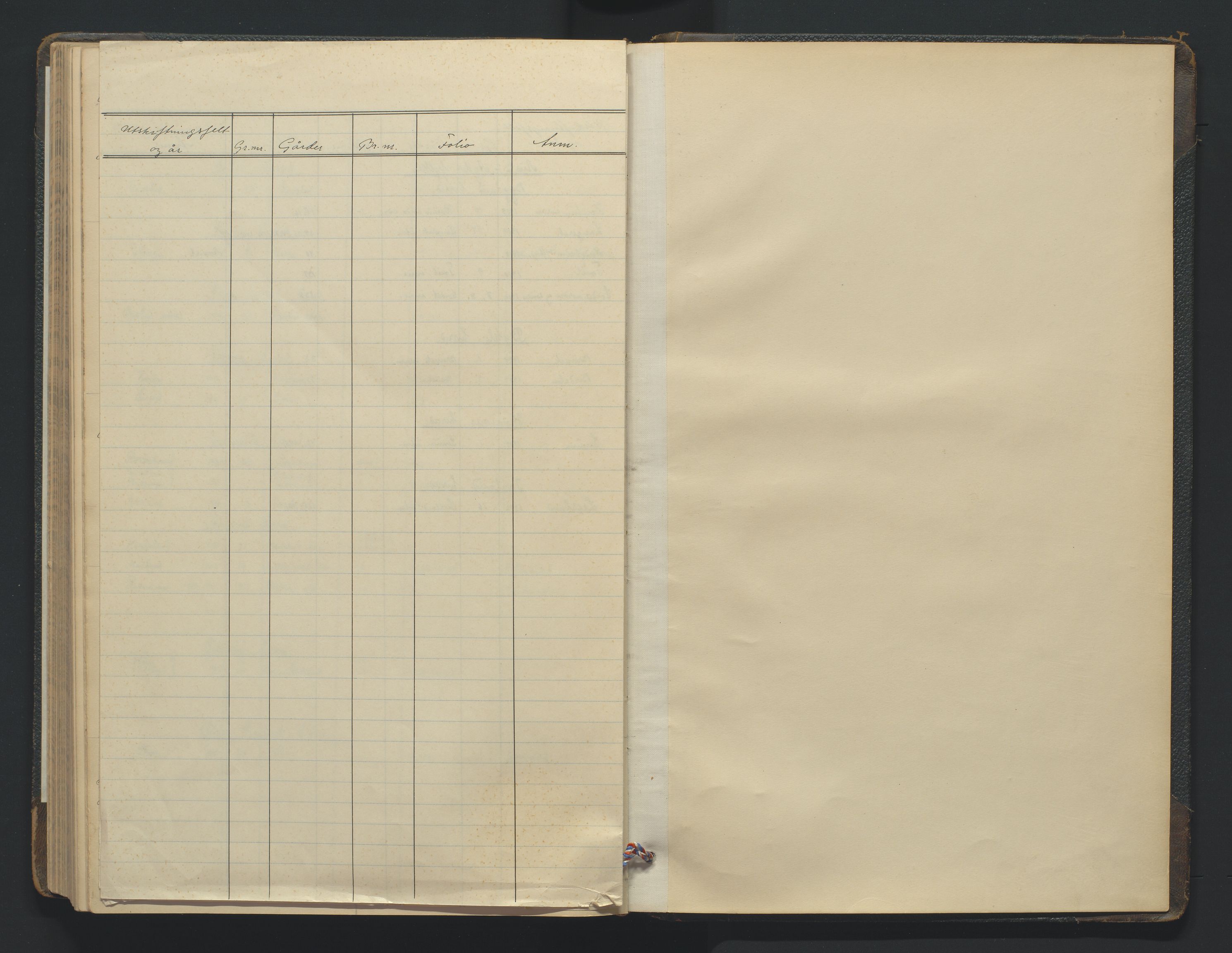 Utskiftningsformannen i Lister og Mandal amt, AV/SAK-1541-0003/F/Fa/Faa/L0038: Utskiftningsprotokoll med register nr A-6, 1909-1912