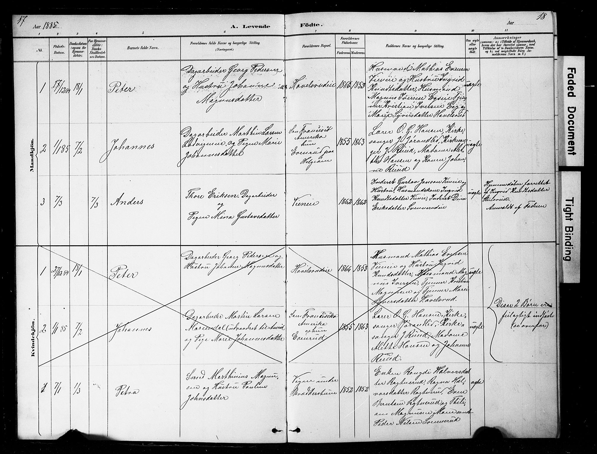 Nes prestekontor, Hedmark, AV/SAH-PREST-020/L/La/L0016: Parish register (copy) no. 16, 1883-1900, p. 17-18