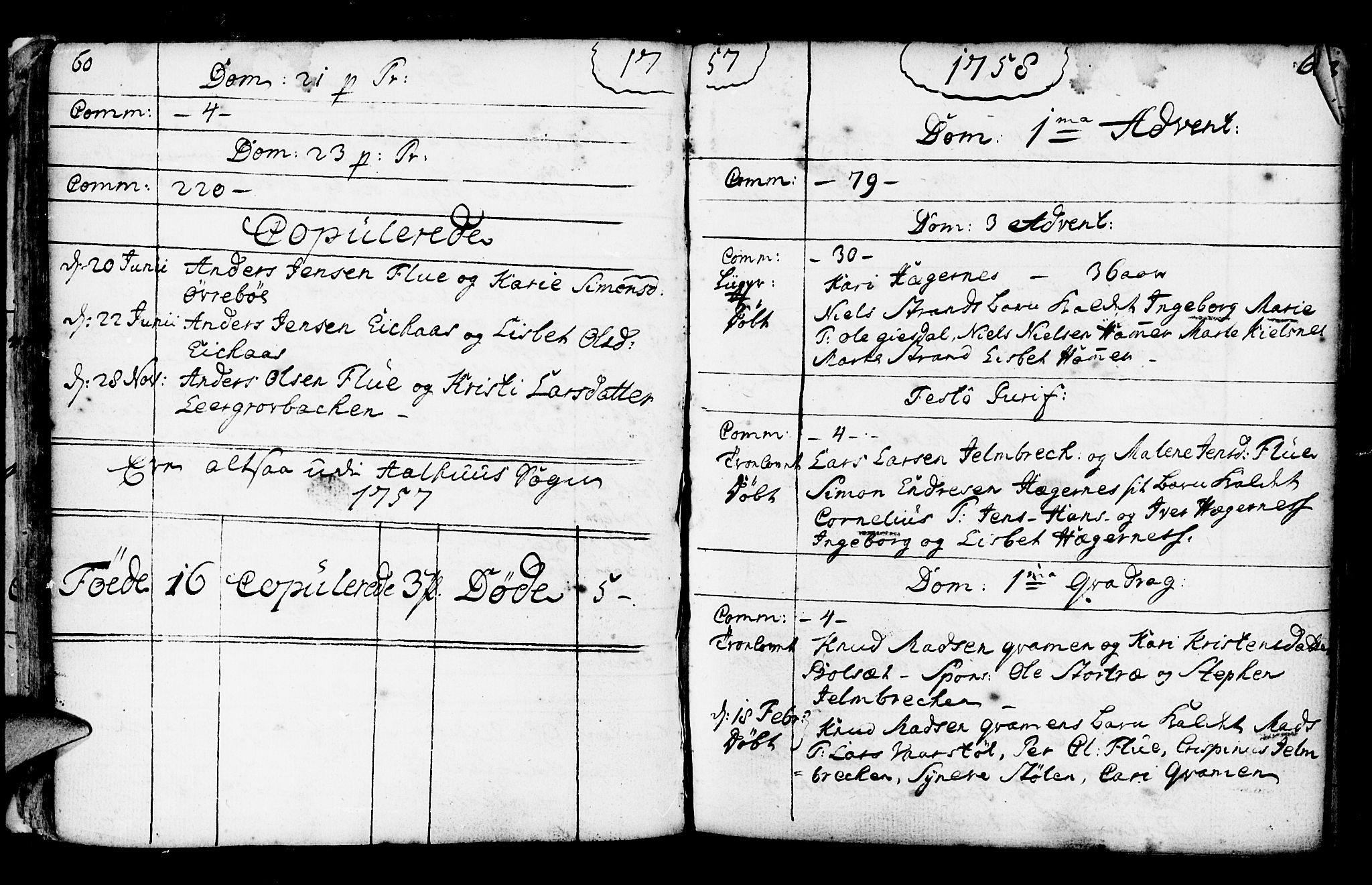Jølster sokneprestembete, SAB/A-80701/H/Haa/Haaa/L0003: Parish register (official) no. A 3, 1748-1789, p. 60-61