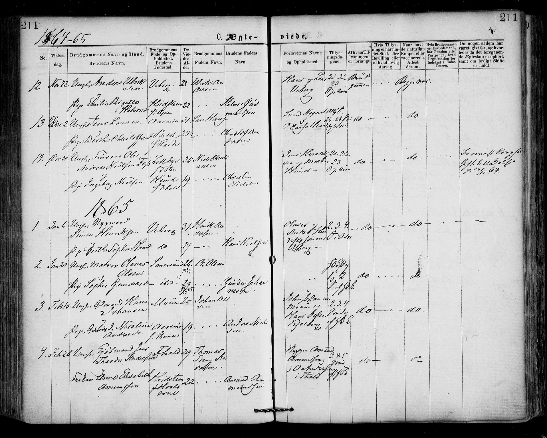 Borge prestekontor Kirkebøker, SAO/A-10903/F/Fa/L0006: Parish register (official) no. I 6, 1861-1874, p. 211
