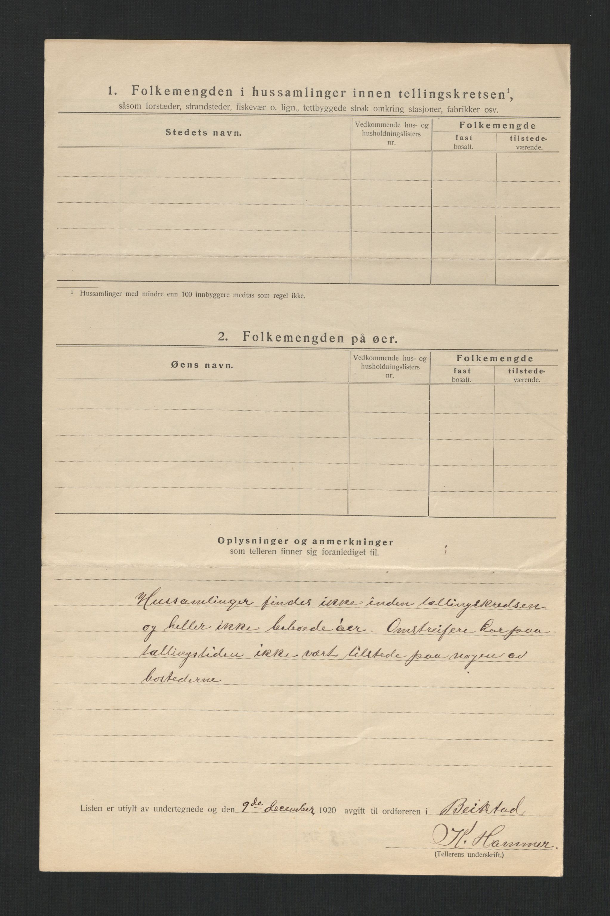 SAT, 1920 census for Beitstad, 1920, p. 18