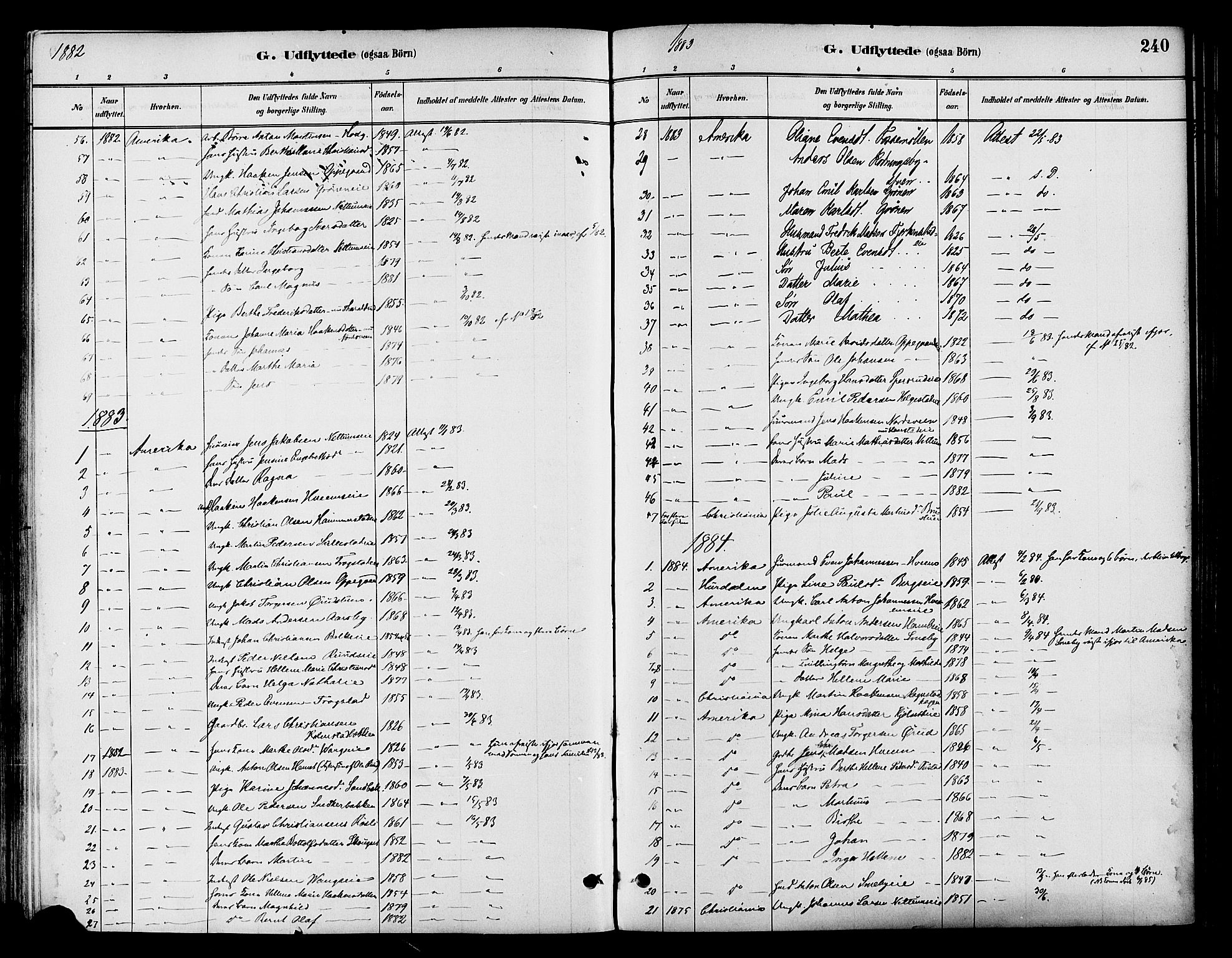 Østre Toten prestekontor, AV/SAH-PREST-104/H/Ha/Haa/L0007: Parish register (official) no. 7, 1881-1896, p. 240