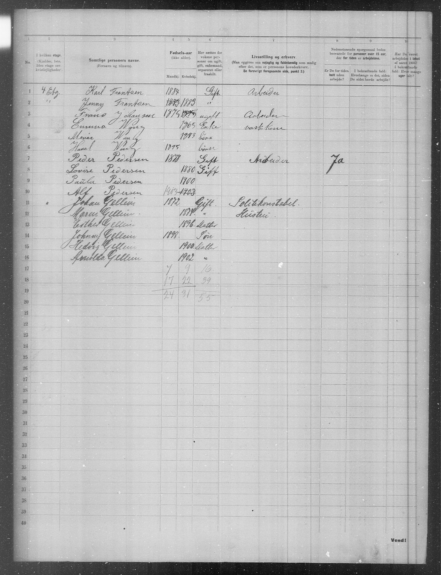 OBA, Municipal Census 1903 for Kristiania, 1903, p. 7842