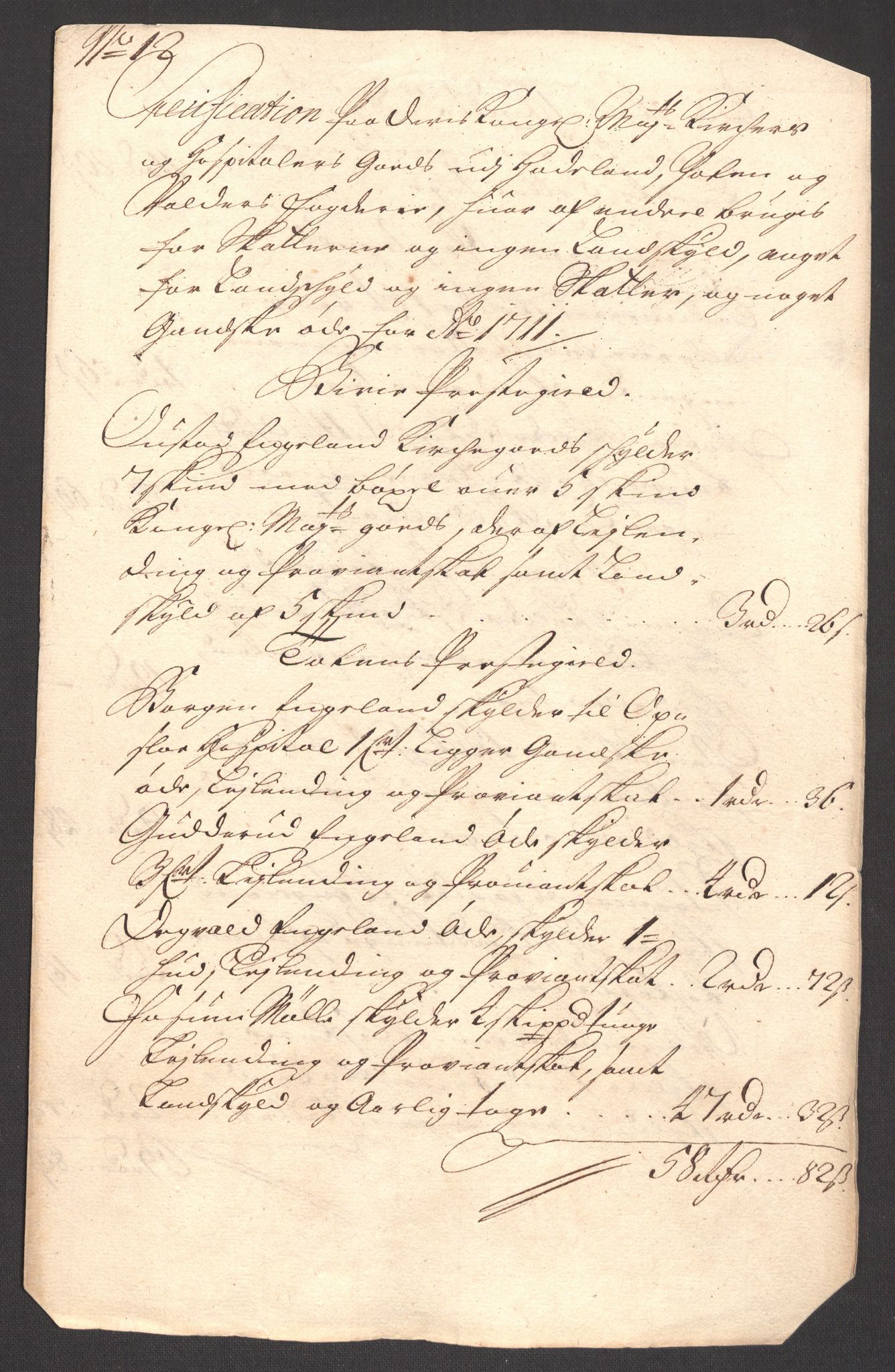 Rentekammeret inntil 1814, Reviderte regnskaper, Fogderegnskap, AV/RA-EA-4092/R18/L1308: Fogderegnskap Hadeland, Toten og Valdres, 1711, p. 468