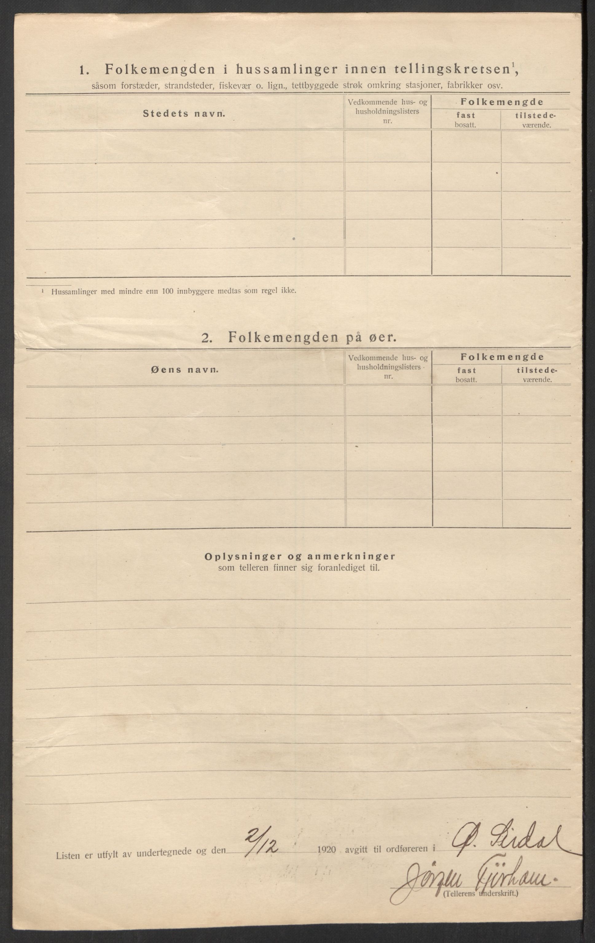 SAK, 1920 census for Øvre Sirdal, 1920, p. 38