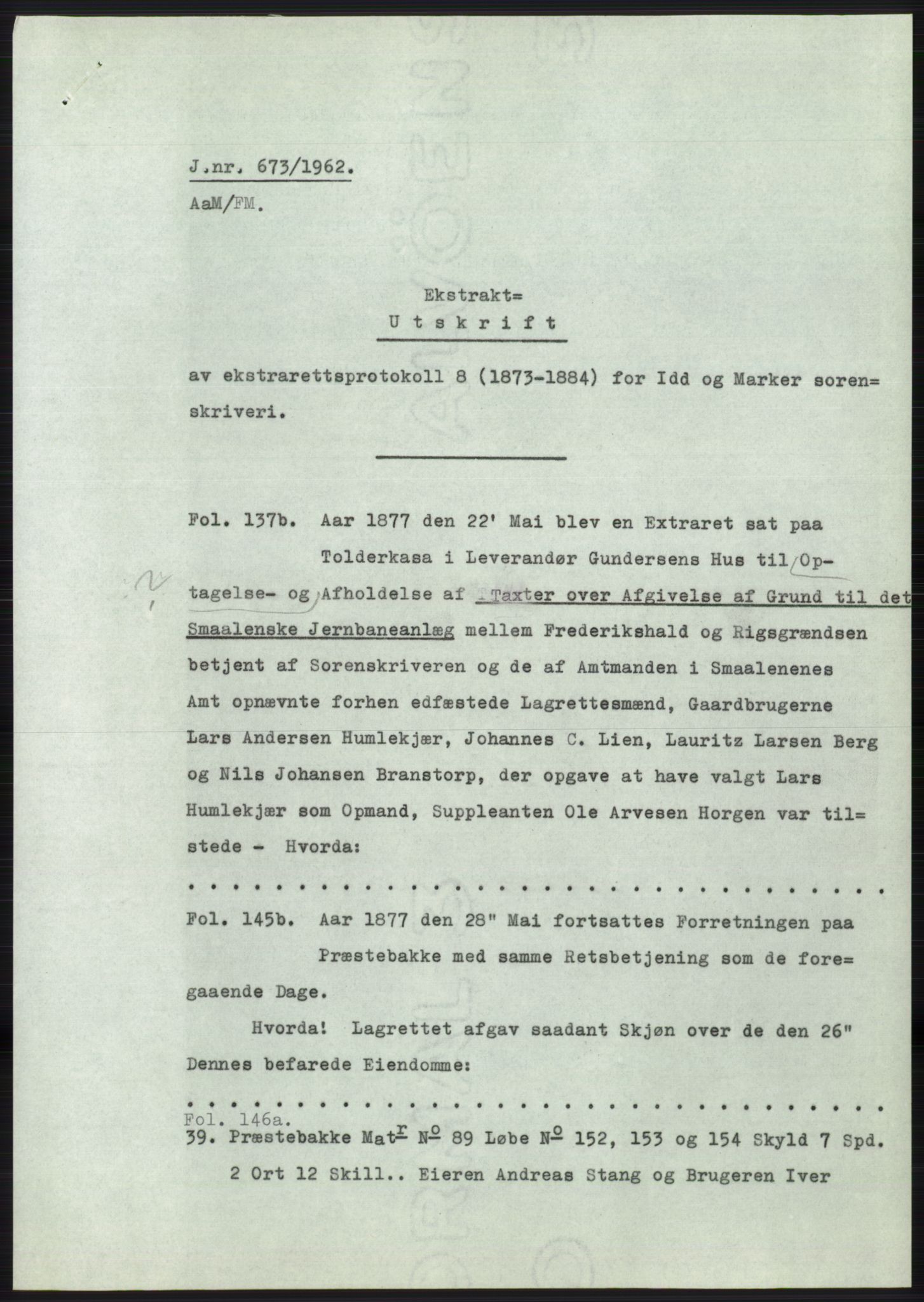Statsarkivet i Oslo, AV/SAO-A-10621/Z/Zd/L0015: Avskrifter, j.nr 2-699/1962, 1962, p. 386
