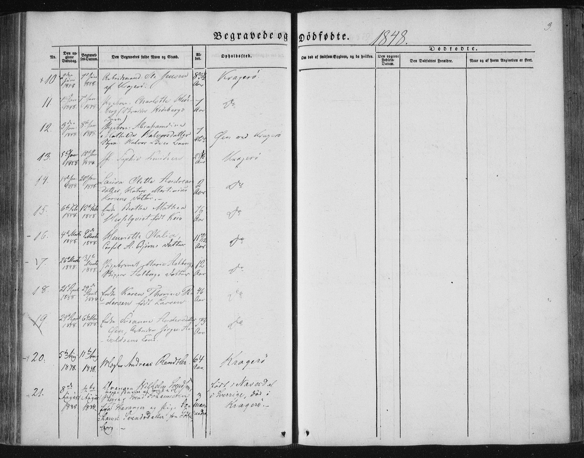 Kragerø kirkebøker, AV/SAKO-A-278/F/Fa/L0006: Parish register (official) no. 6, 1847-1861, p. 3