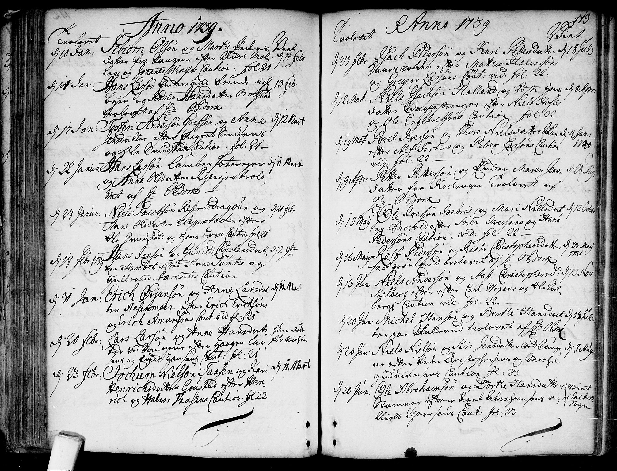 Aker prestekontor kirkebøker, AV/SAO-A-10861/F/L0007: Parish register (official) no. 7, 1734-1748, p. 113