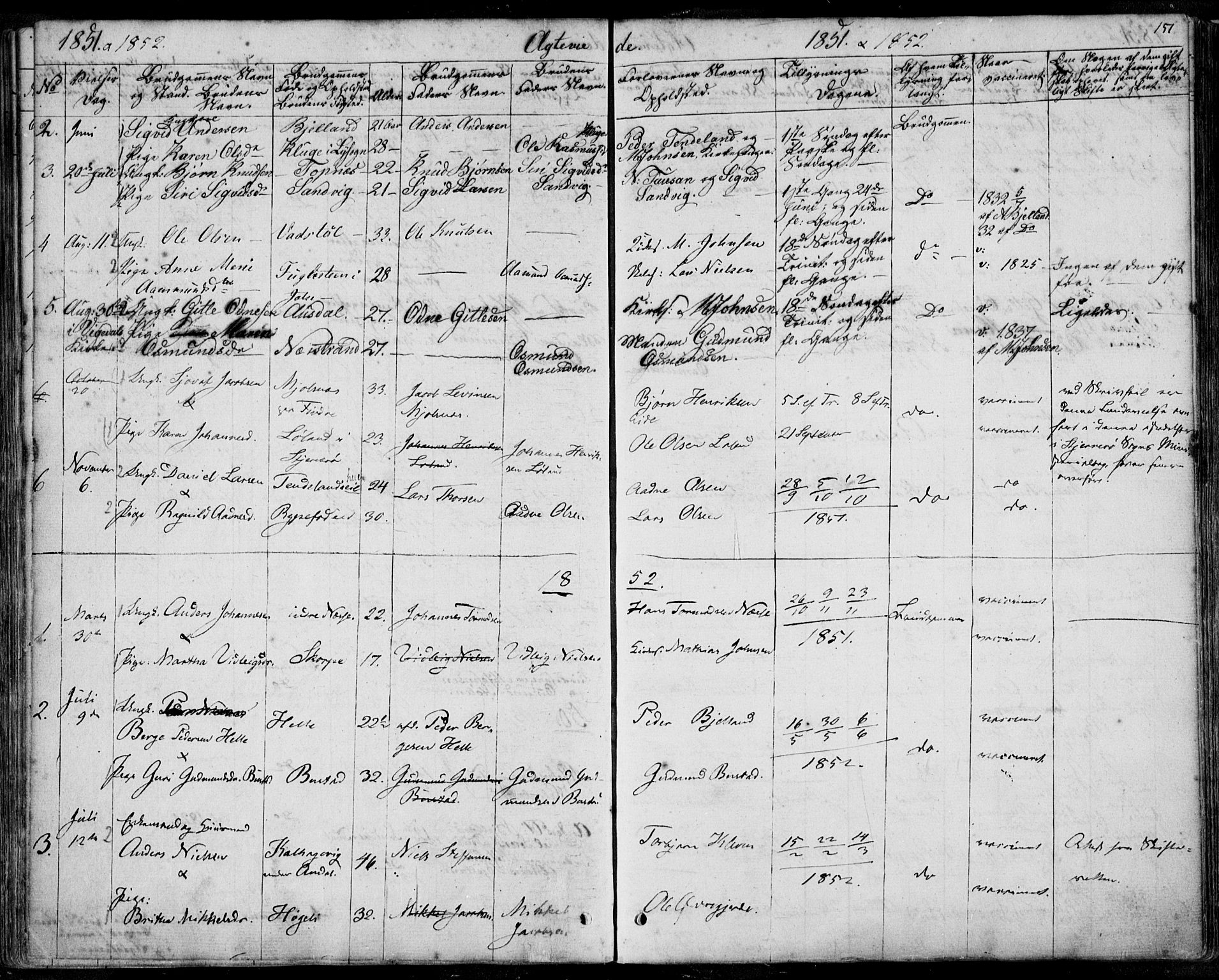 Nedstrand sokneprestkontor, SAST/A-101841/01/IV: Parish register (official) no. A 8, 1839-1860, p. 151